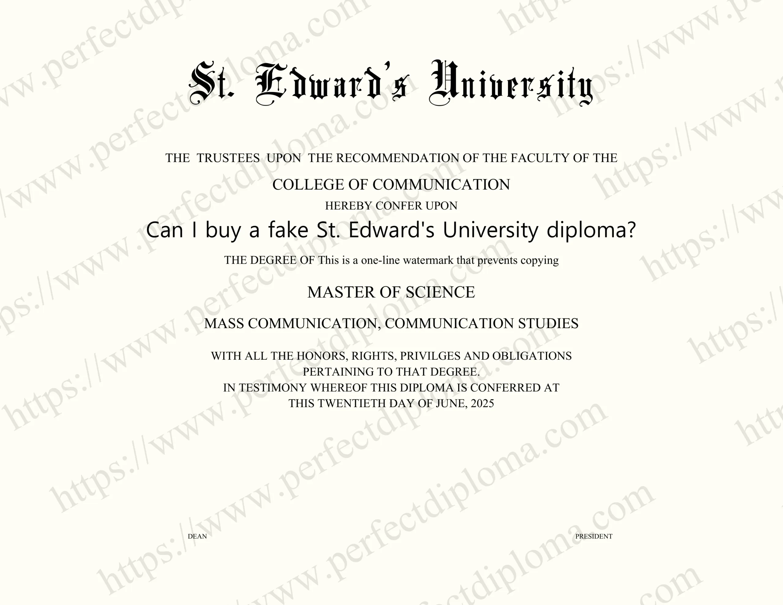 Can I buy a fake St. Edward's University diploma?