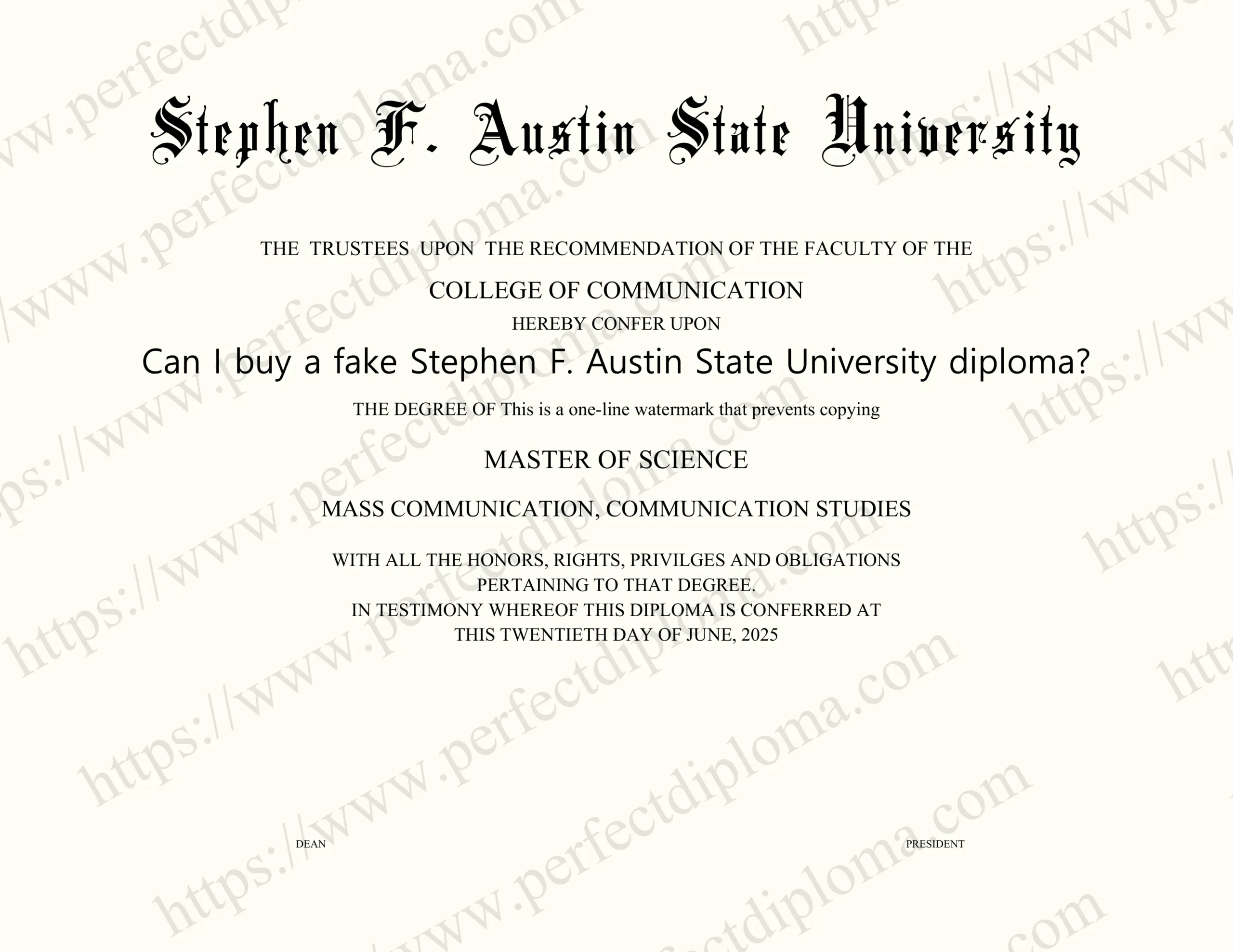 Can I buy a fake Stephen F. Austin State University diploma?