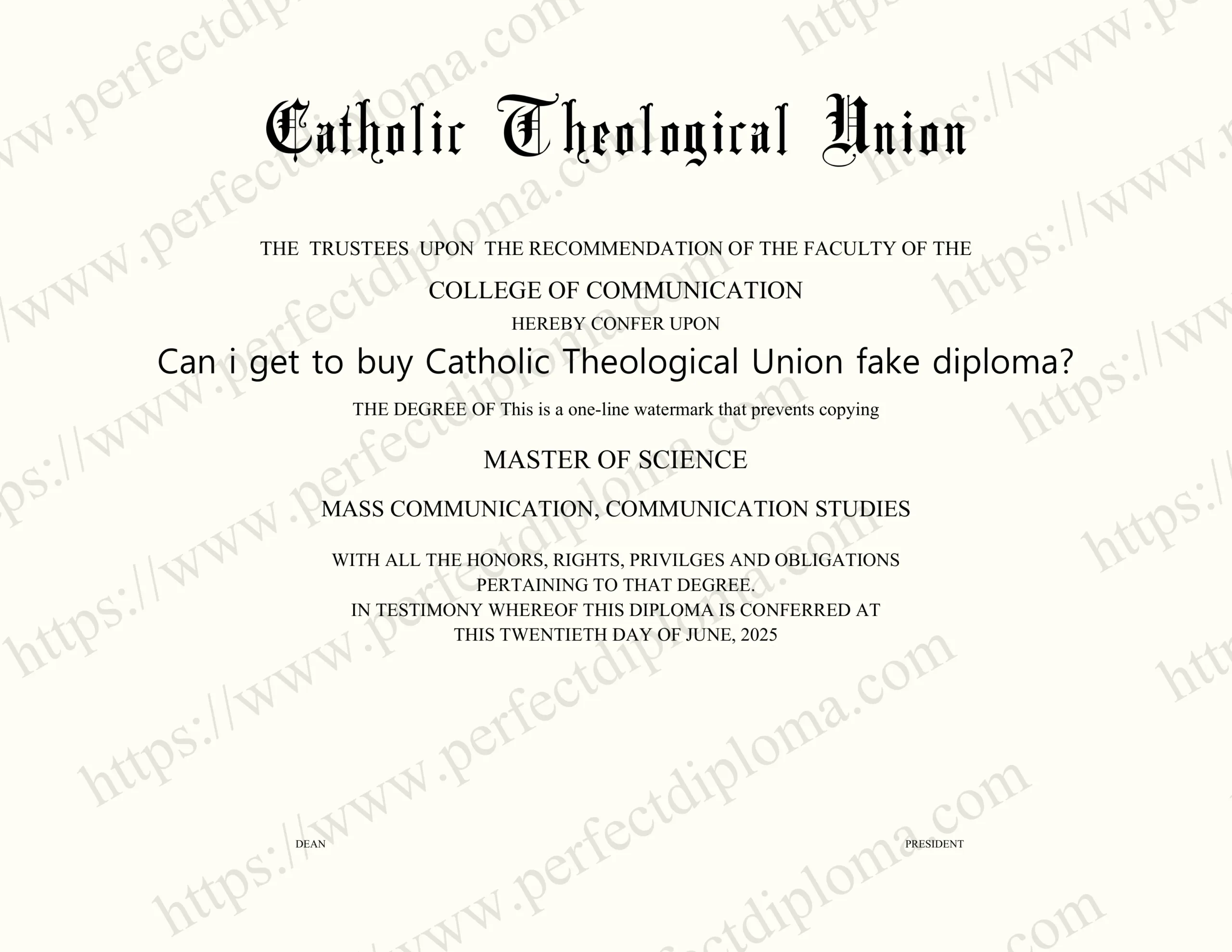 Can i get to buy Catholic Theological Union fake diploma?
