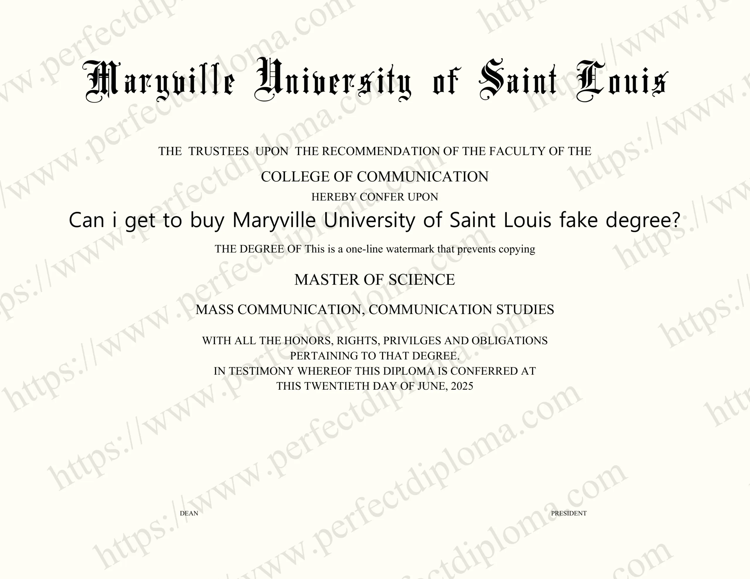 Can i get to buy Maryville University of Saint Louis fake degree?