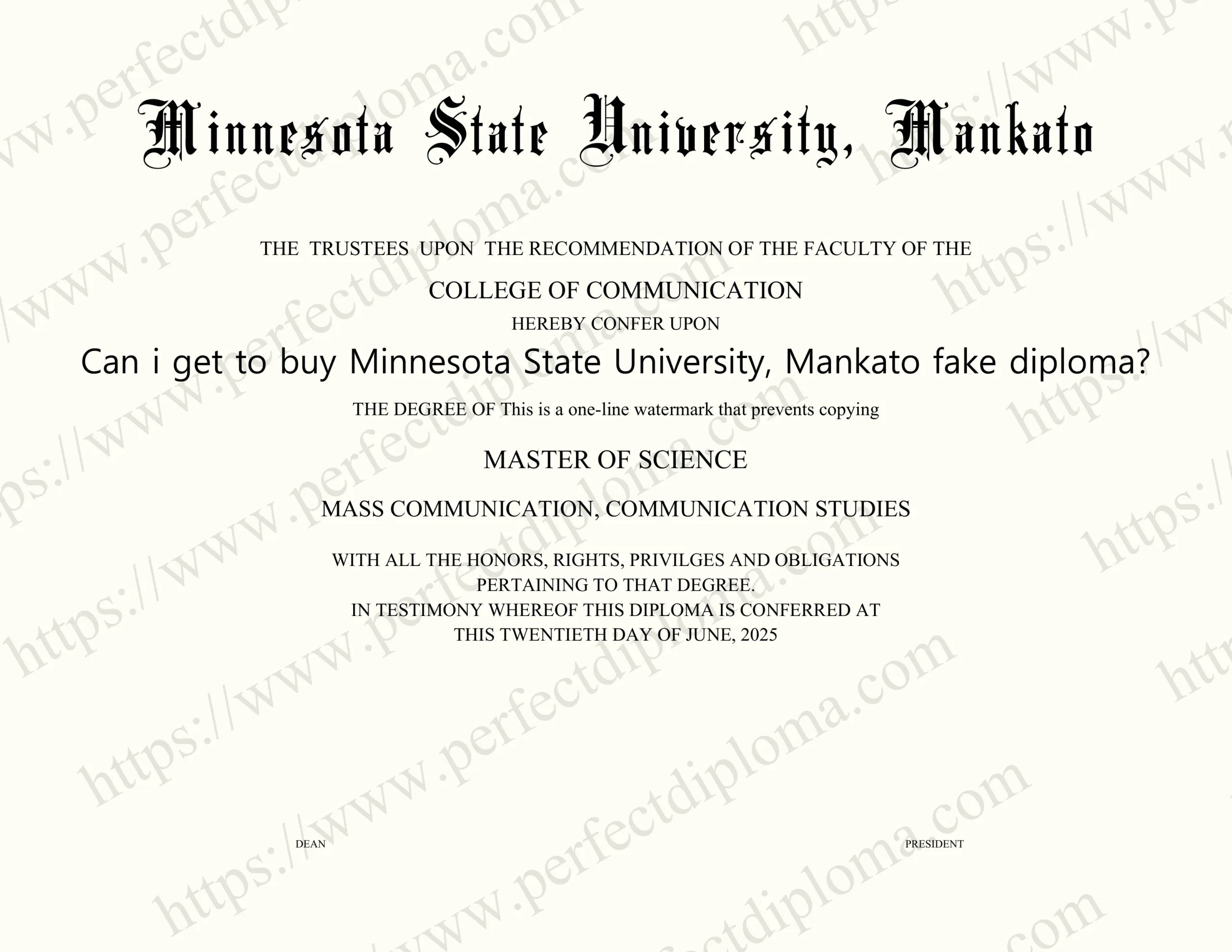 Can i get to buy Minnesota State University, Mankato fake diploma?