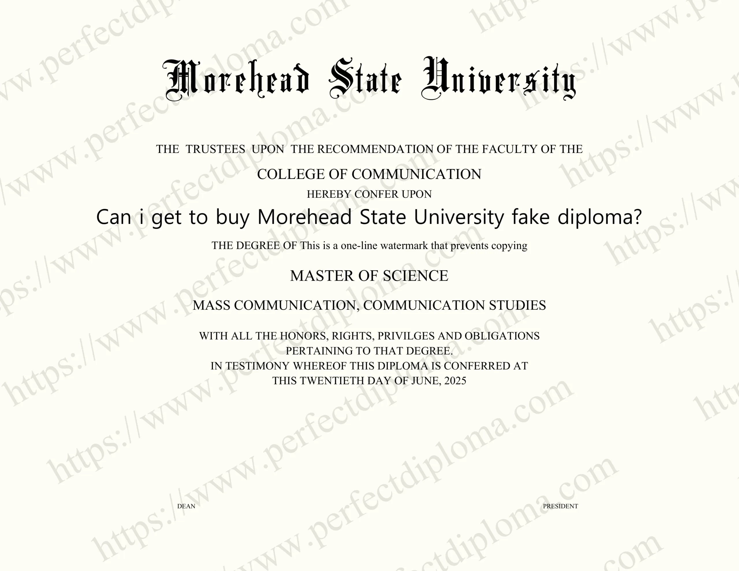 Can i get to buy Morehead State University fake diploma?