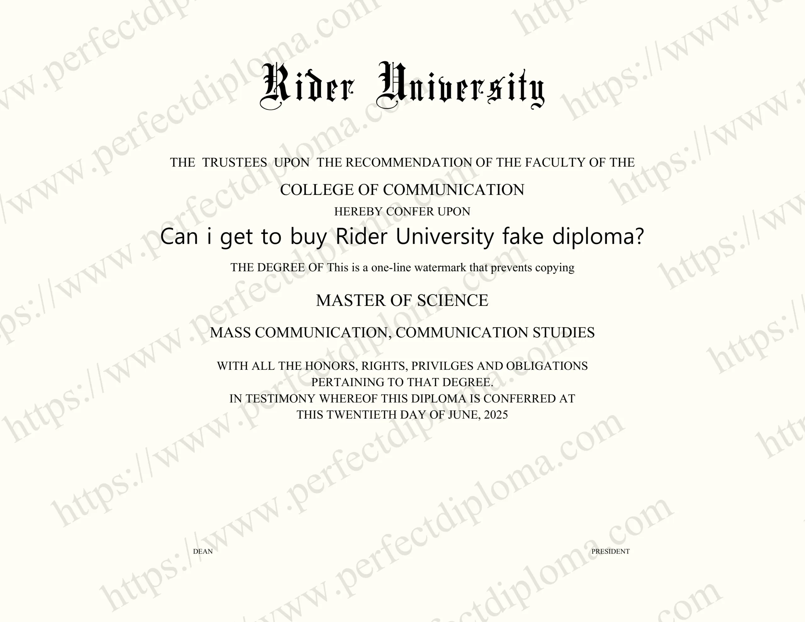 Can i get to buy Rider University fake diploma?