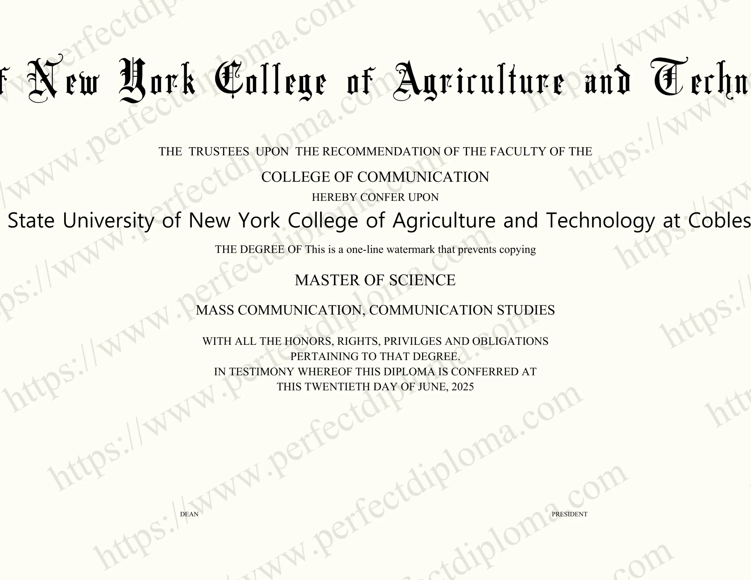 Can i get to buy State University of New York College of Agriculture and Technology at Cobleskill fake degree?