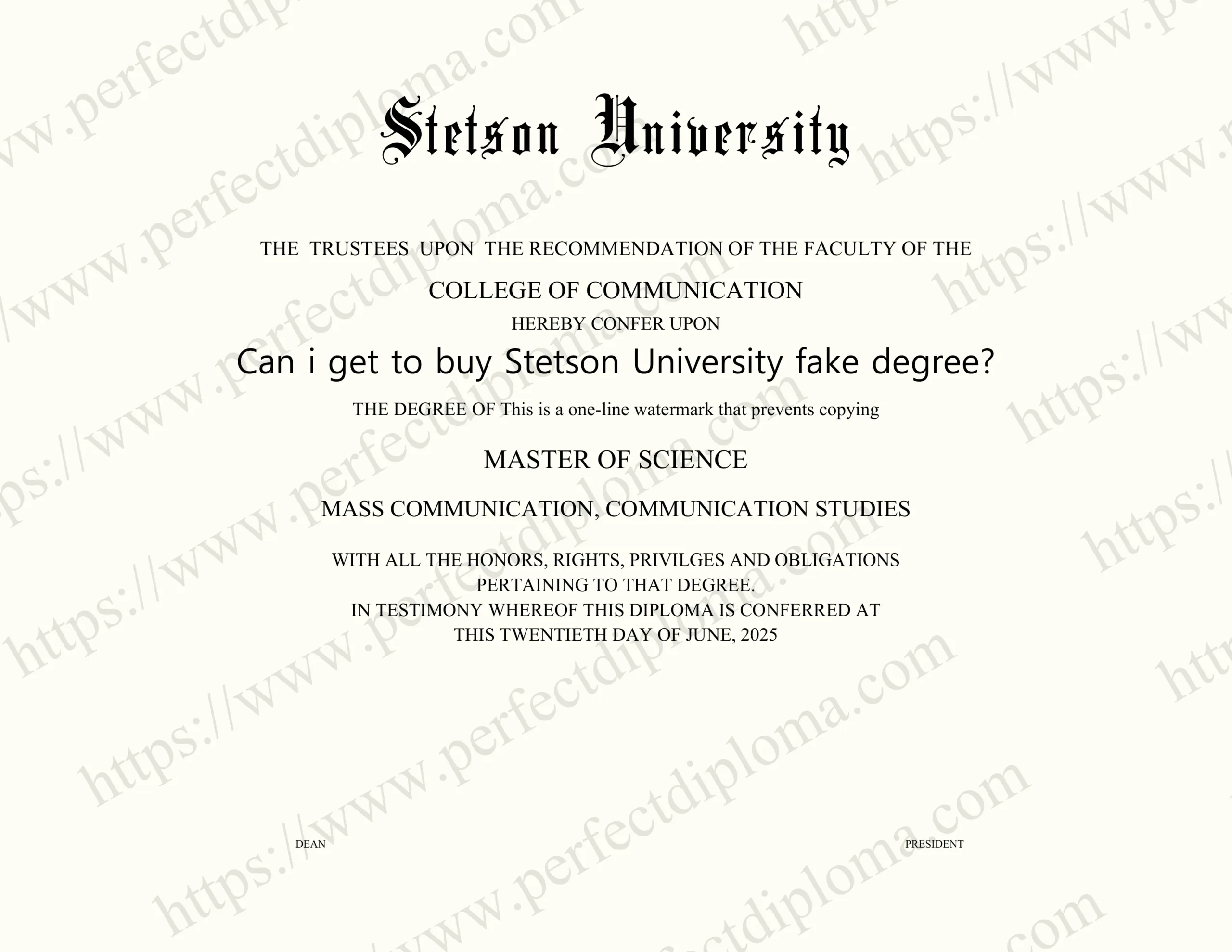 Can i get to buy Stetson University fake degree?