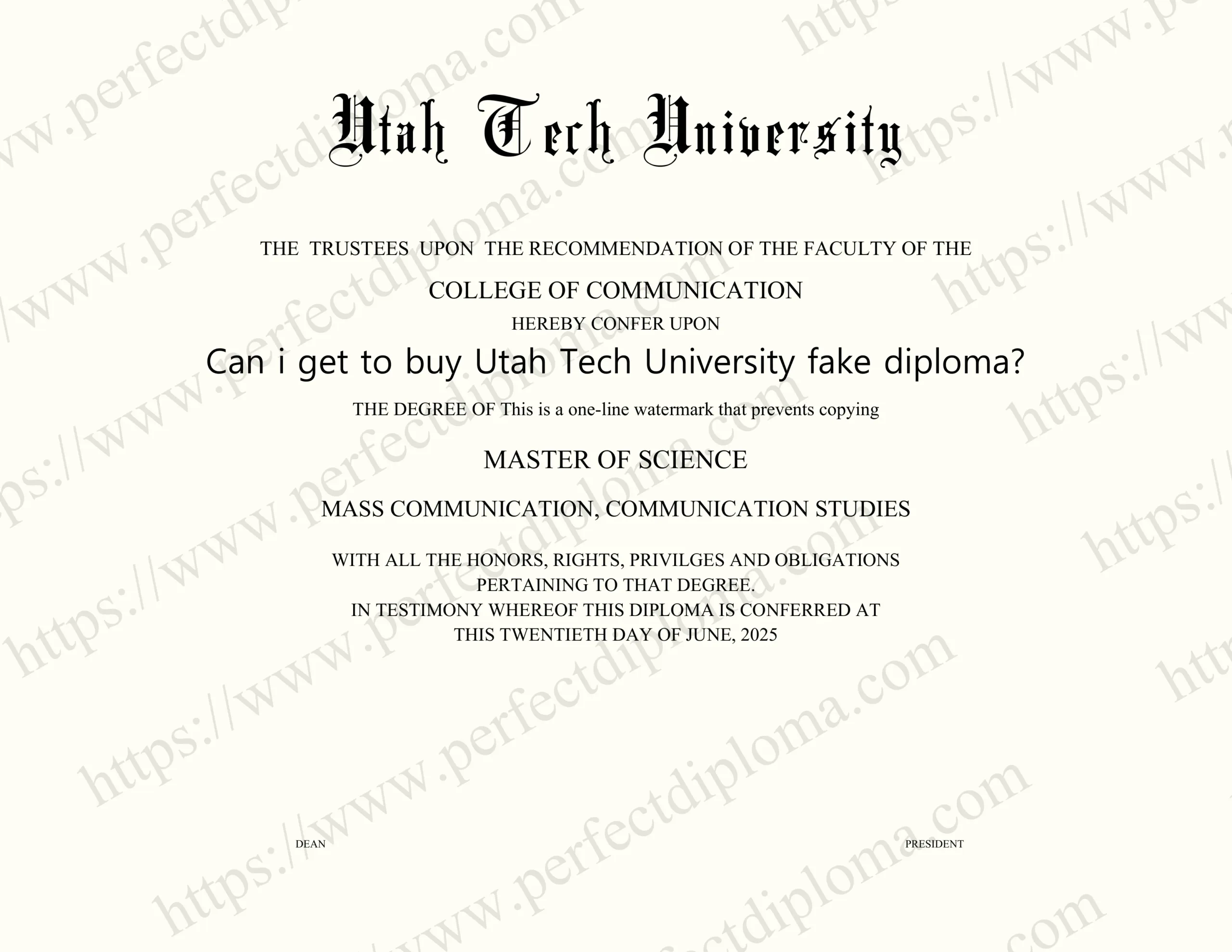 Can i get to buy Utah Tech University fake diploma?