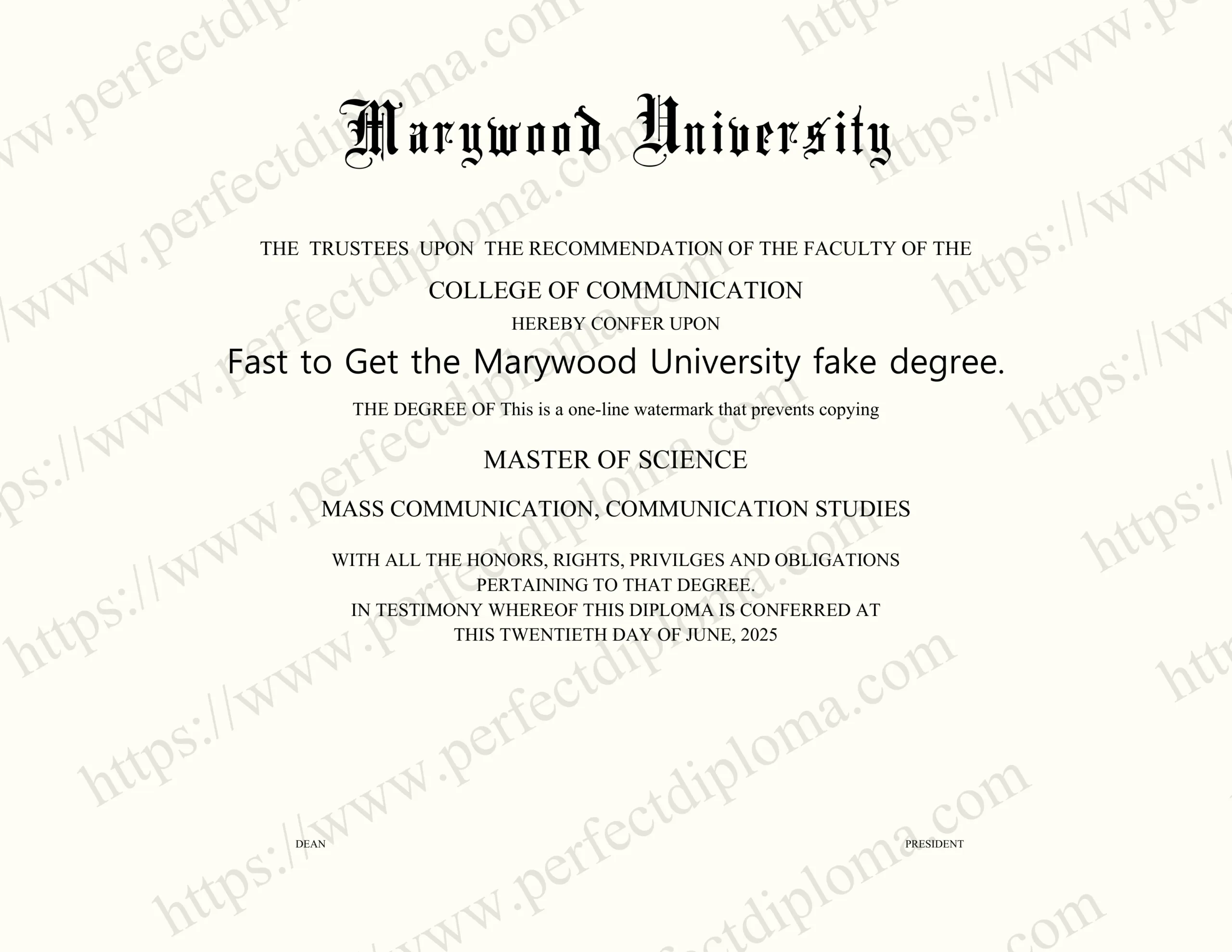Fast to Get the Marywood University fake degree.