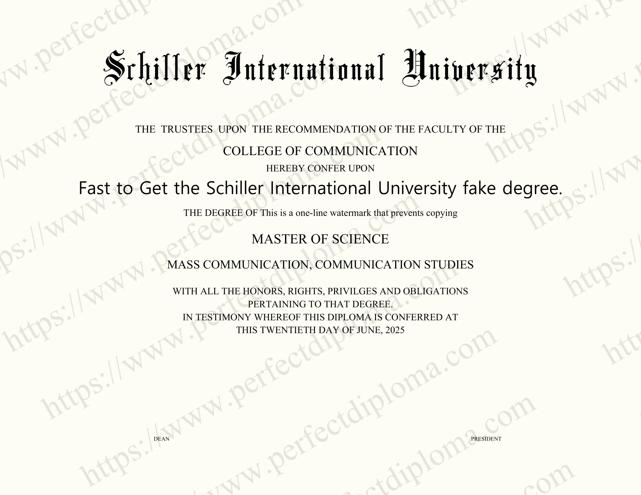 Fast to Get the Schiller International University fake degree.