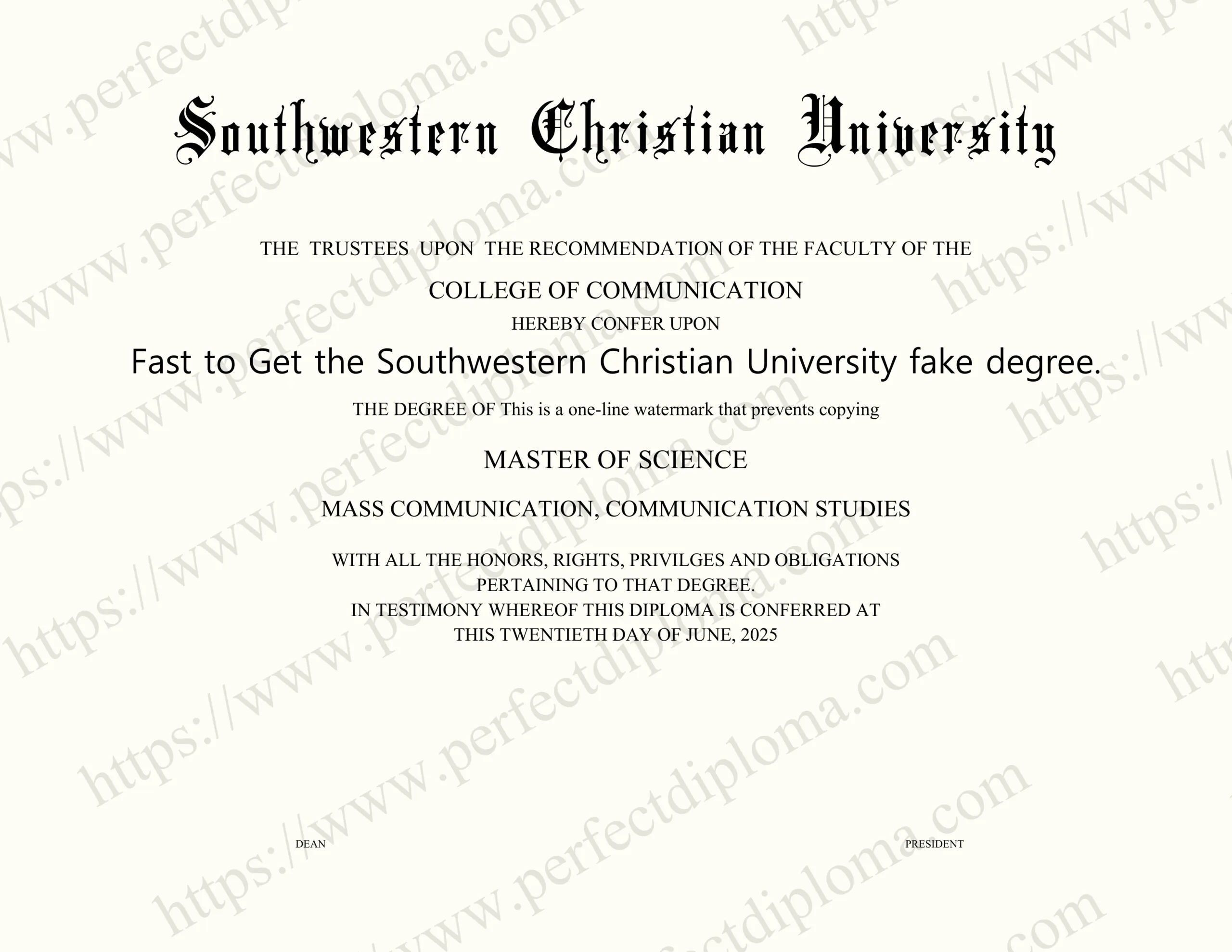 Fast to Get the Southwestern Christian University fake degree.