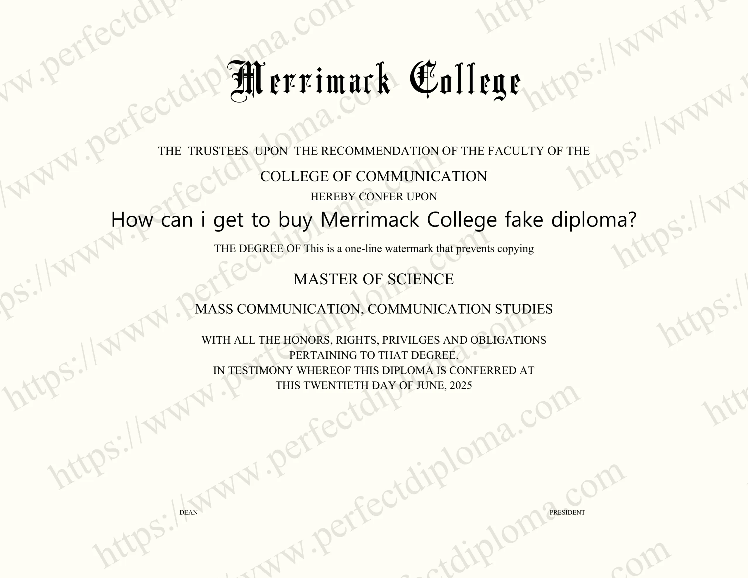 How can i get to buy Merrimack College fake diploma?