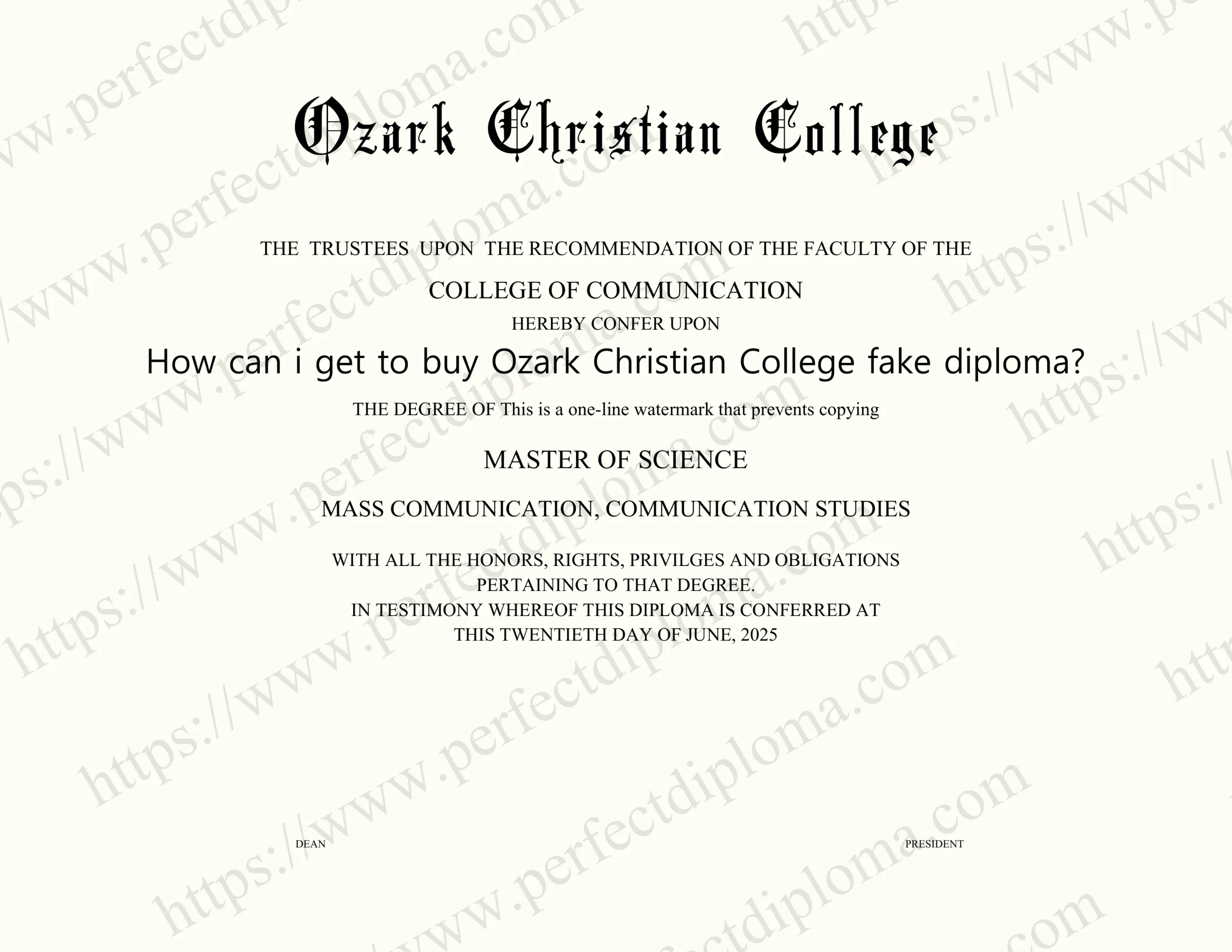 How can i get to buy Ozark Christian College fake diploma?