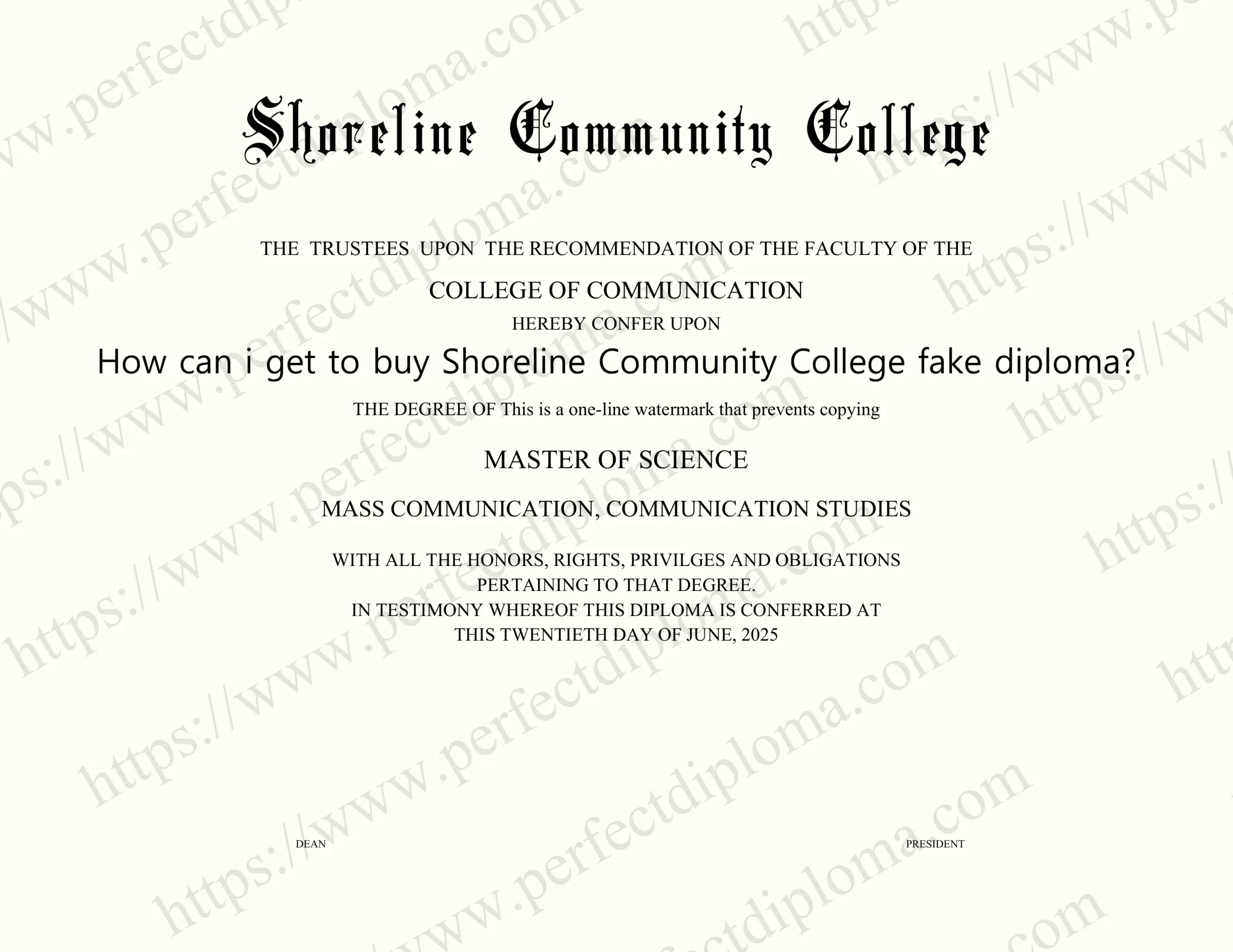 How can i get to buy Shoreline Community College fake diploma?