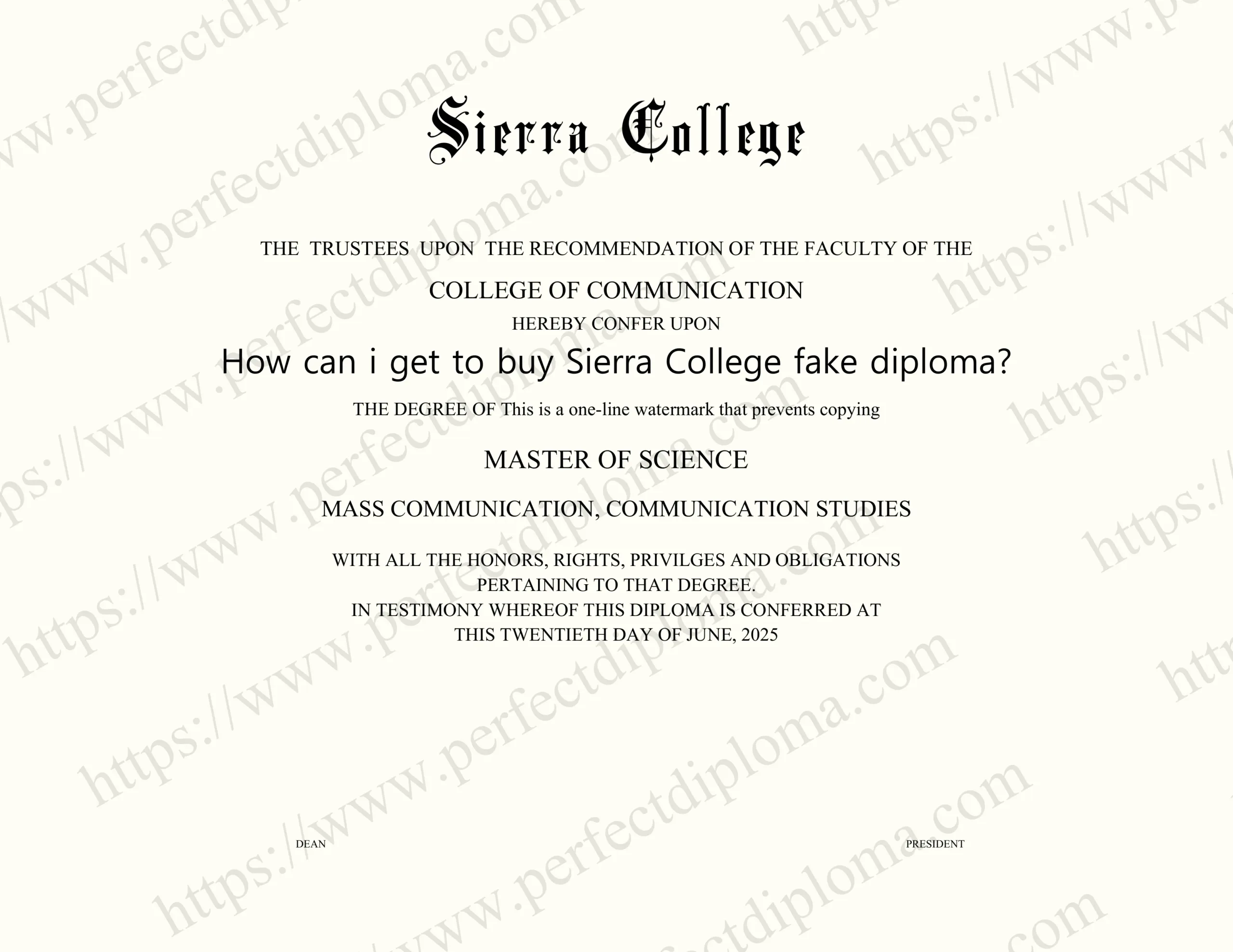 How can i get to buy Sierra College fake diploma?