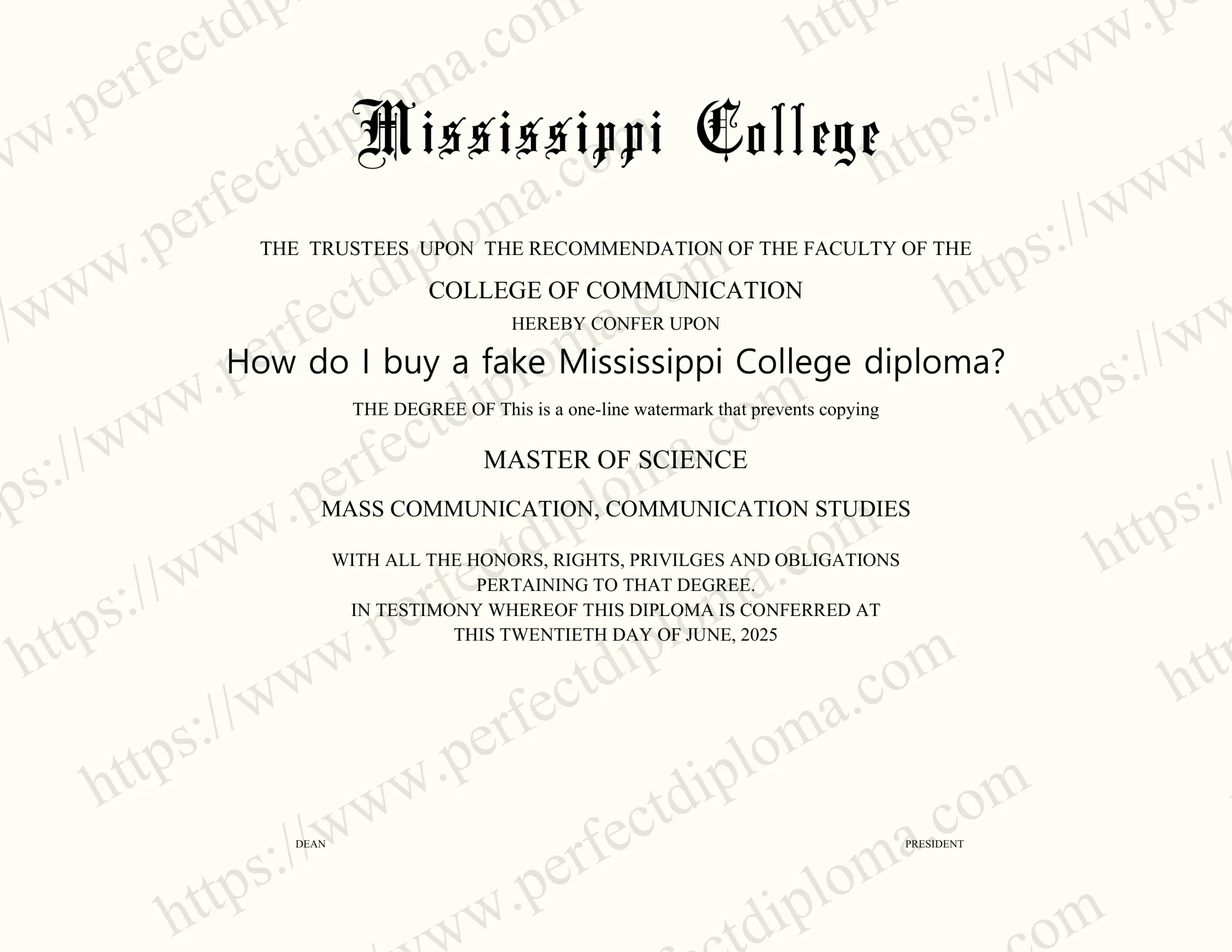 How do I buy a fake Mississippi College diploma?