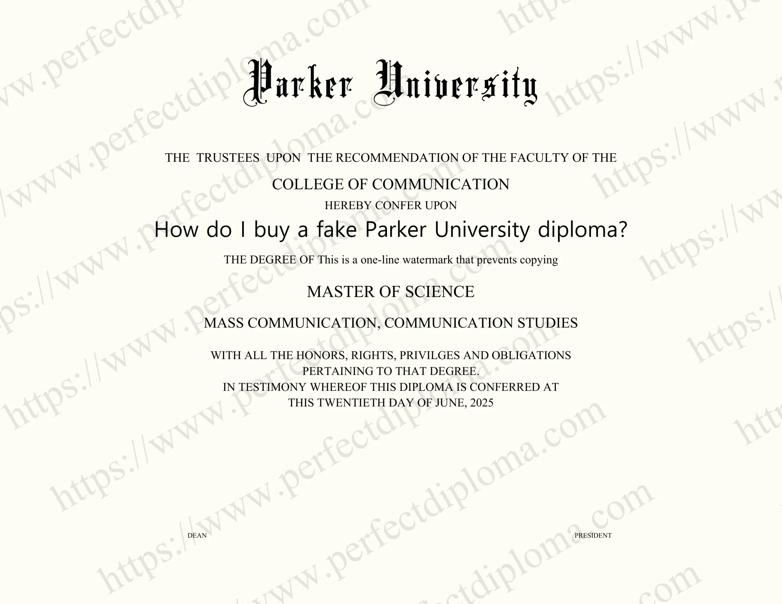 How do I buy a fake Parker University diploma?