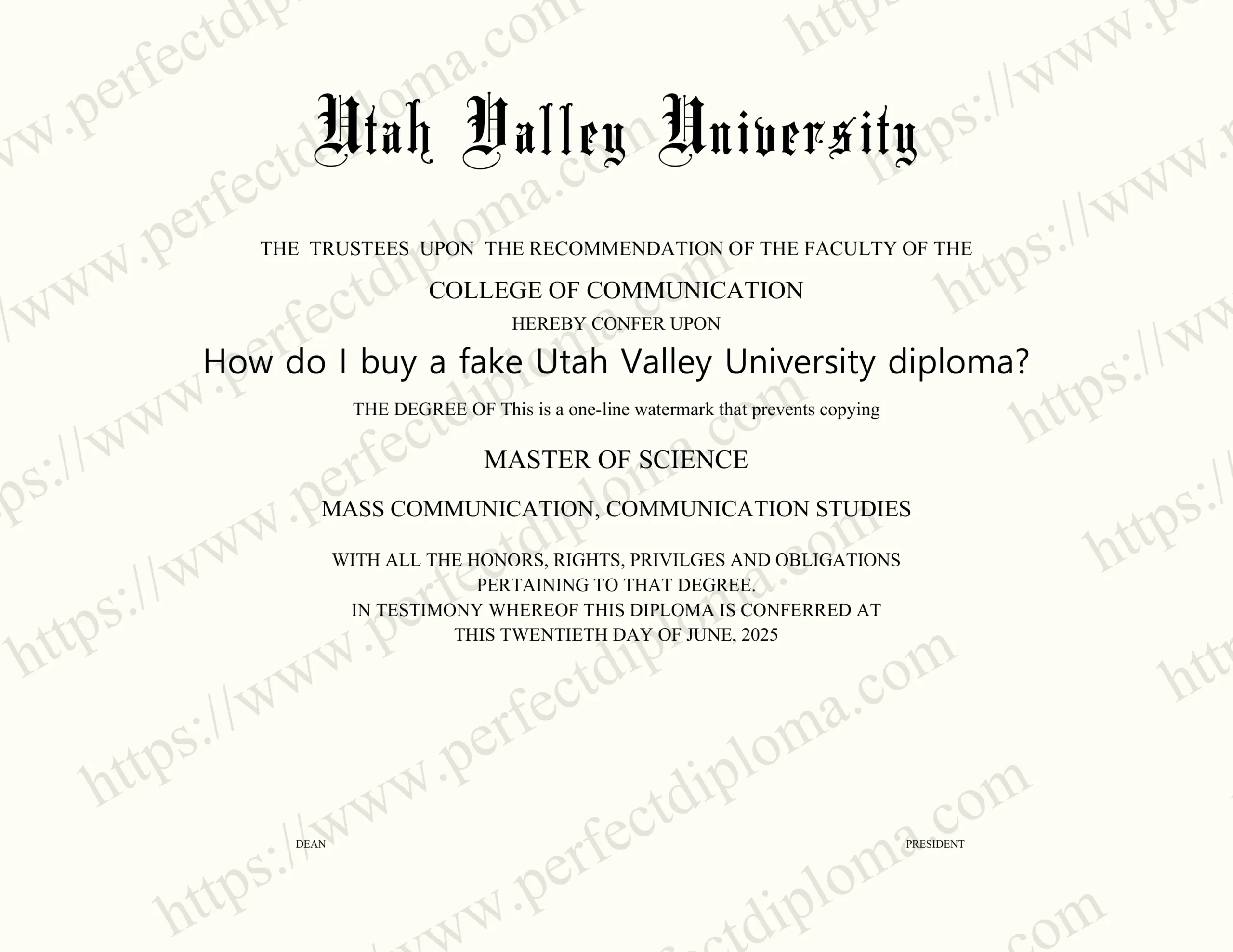 How do I buy a fake Utah Valley University diploma?