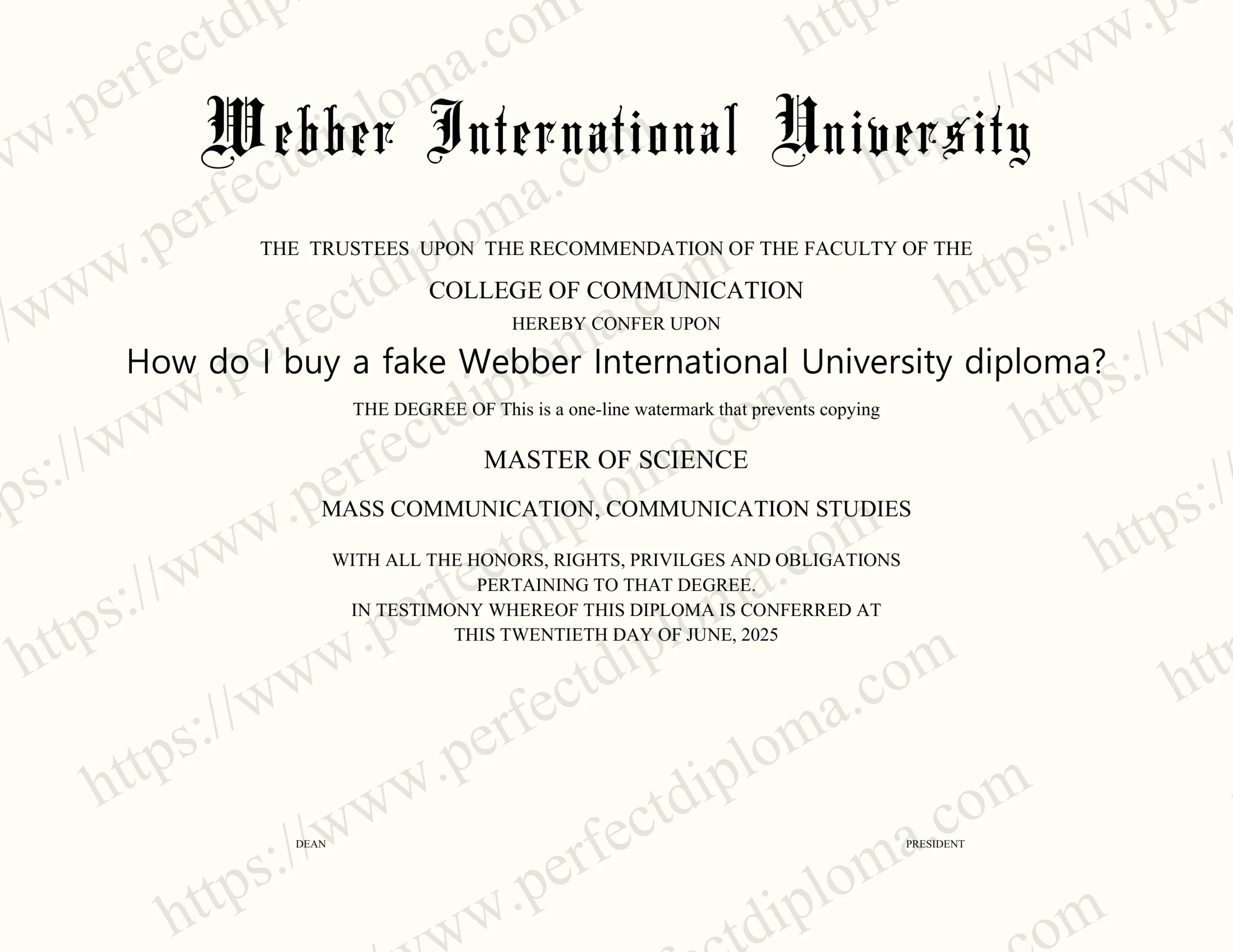 How do I buy a fake Webber International University diploma?