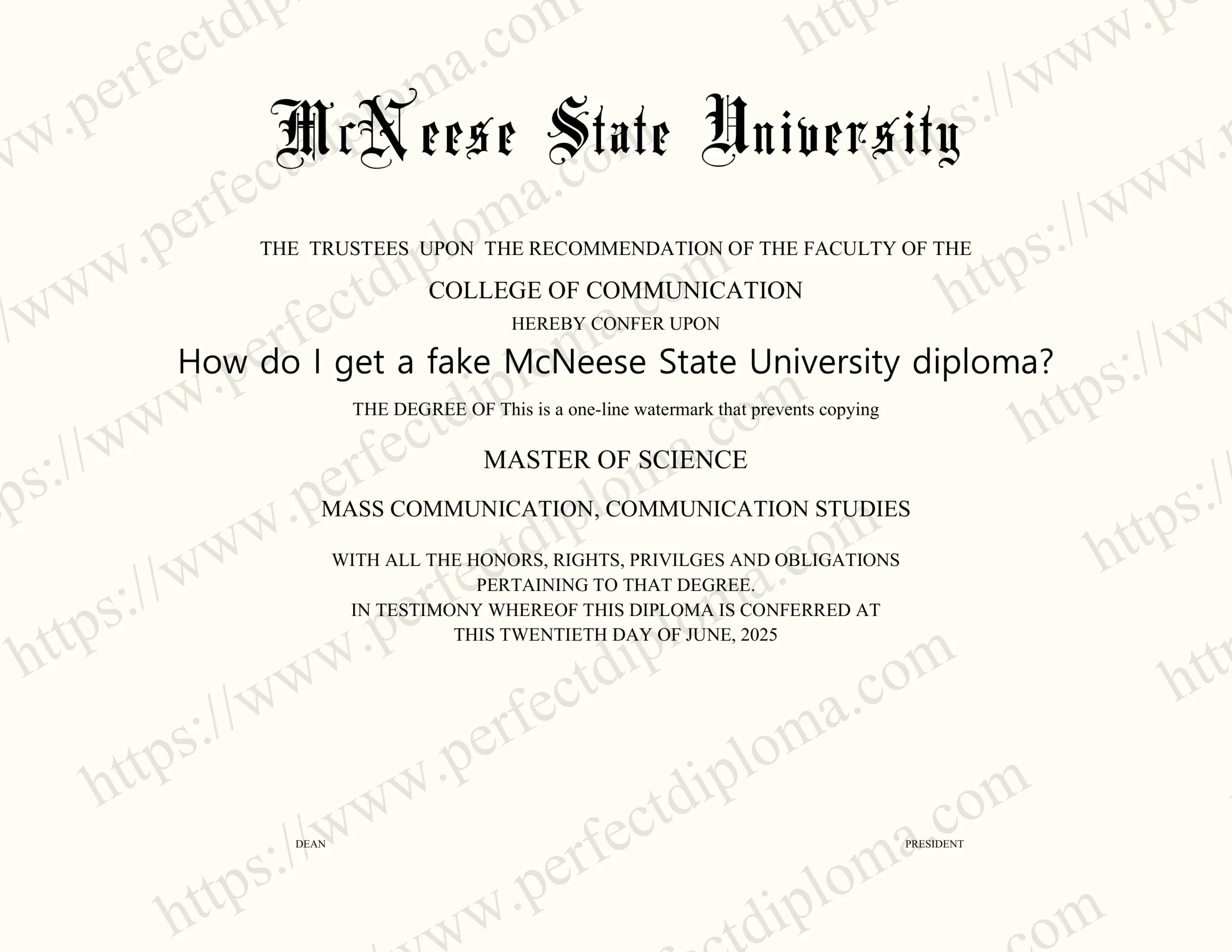 How do I get a fake McNeese State University diploma?