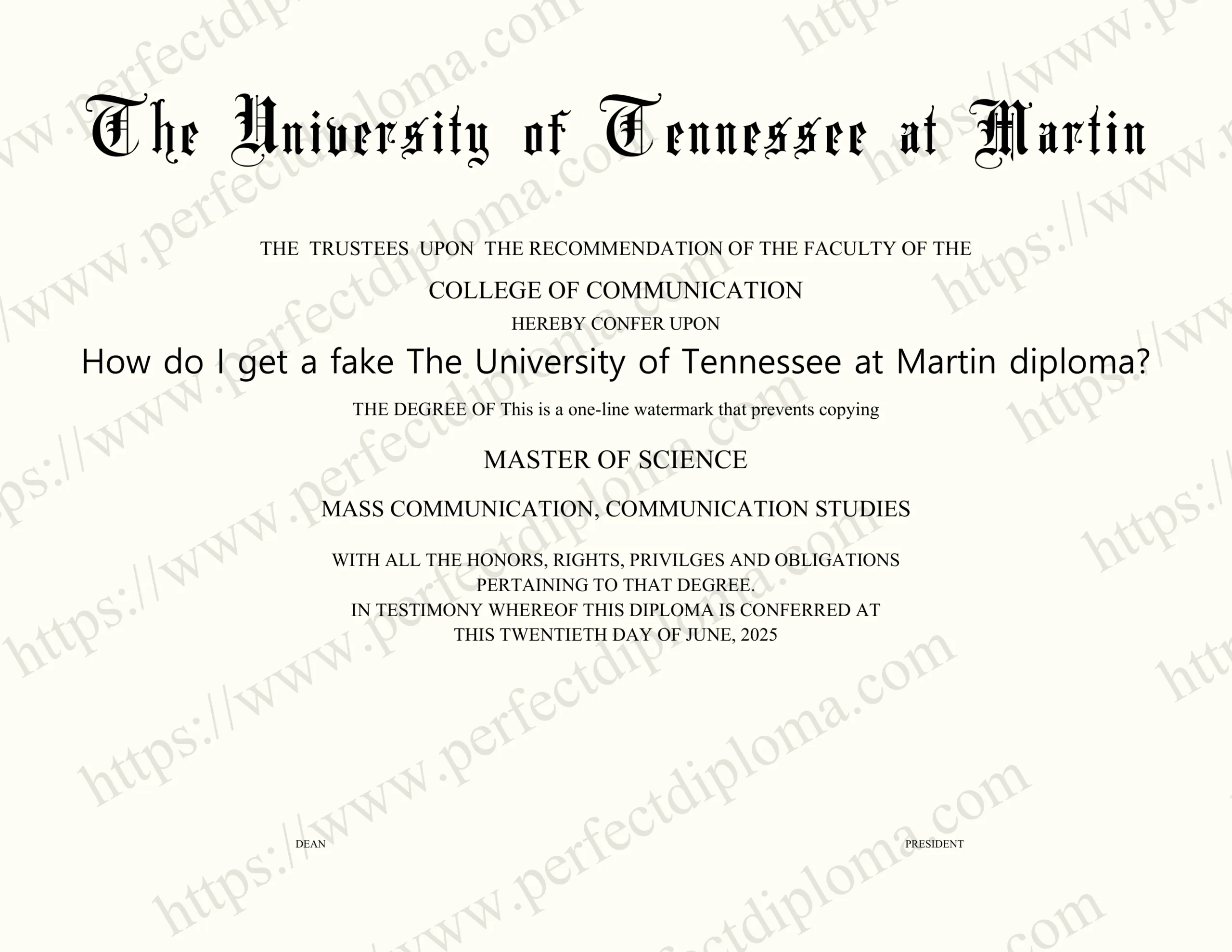 How do I get a fake The University of Tennessee at Martin diploma?