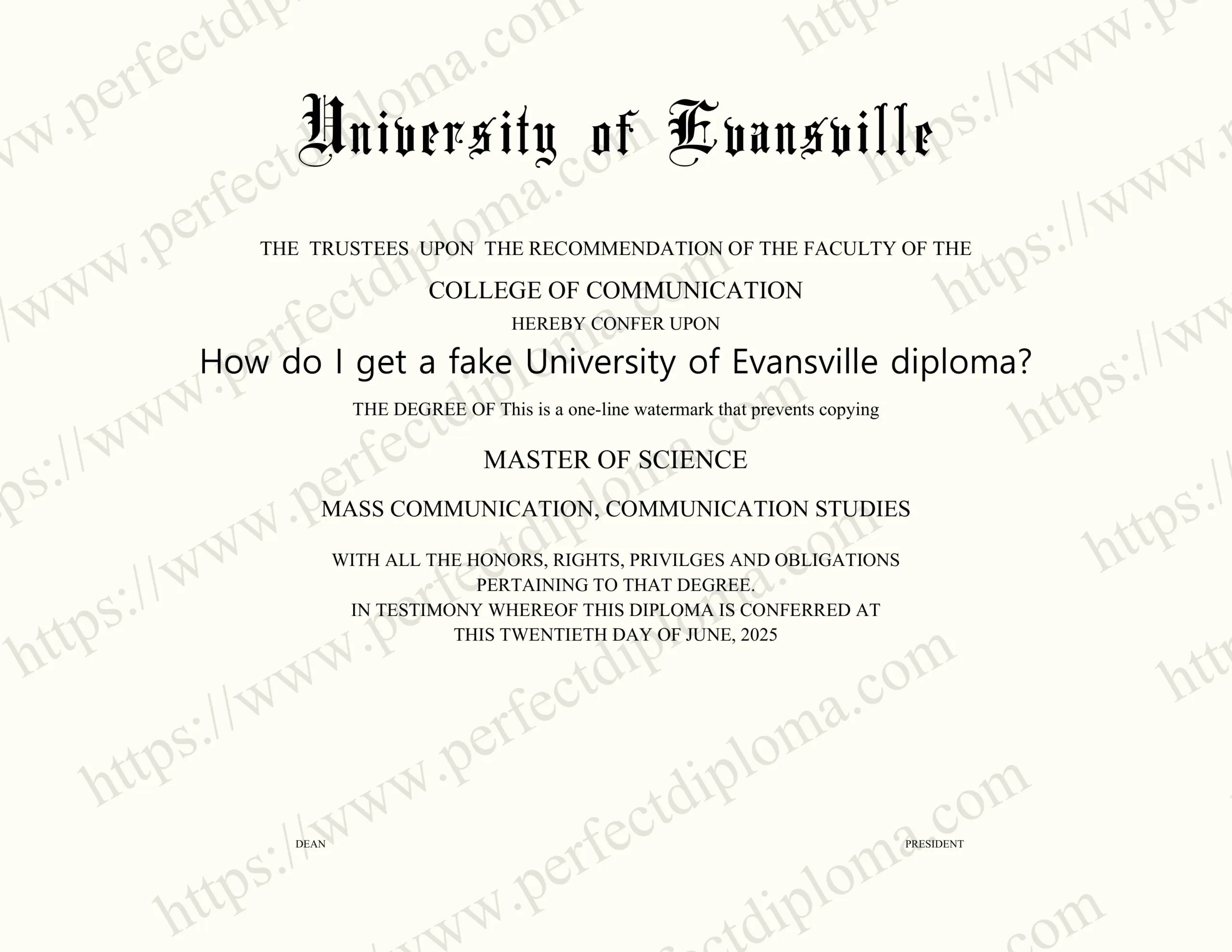 How do I get a fake University of Evansville diploma?