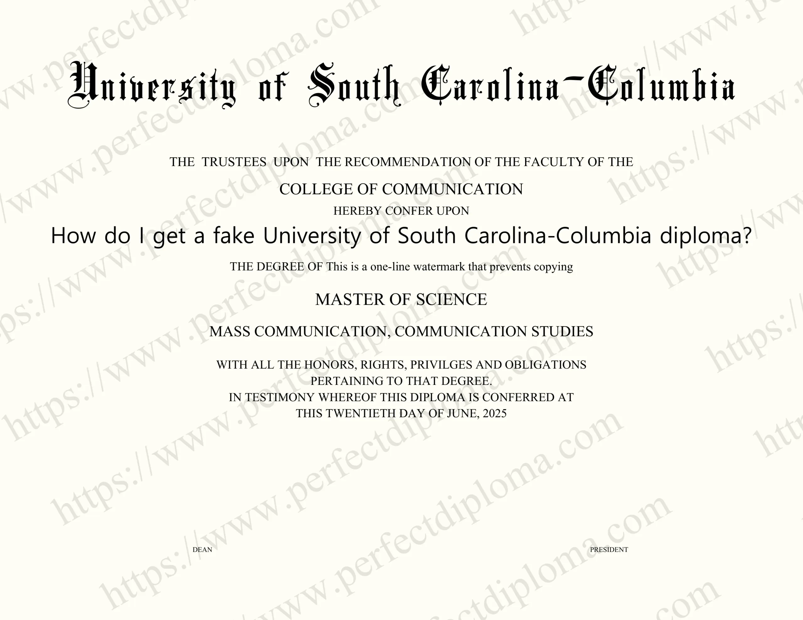 How do I get a fake University of South Carolina-Columbia diploma?
