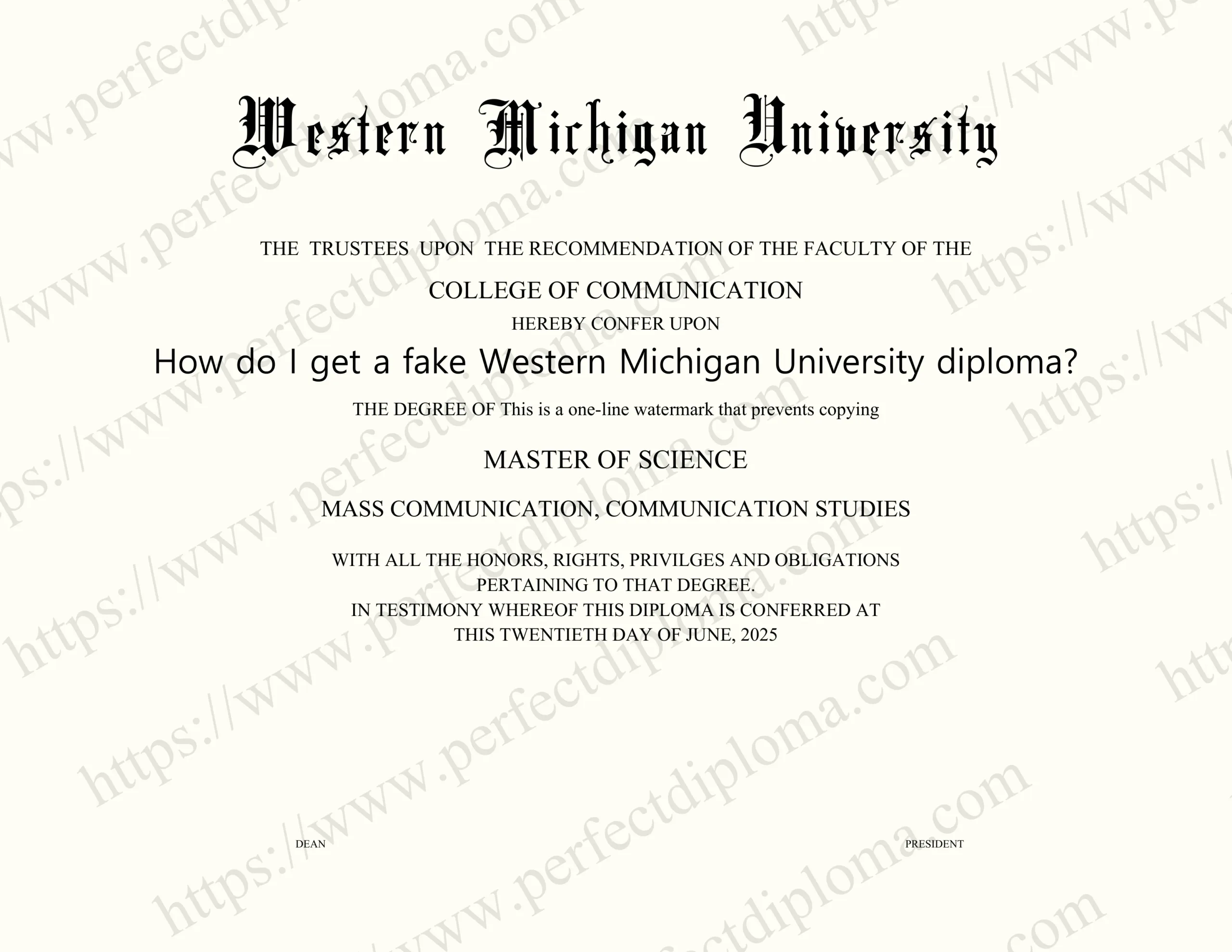 How do I get a fake Western Michigan University diploma?