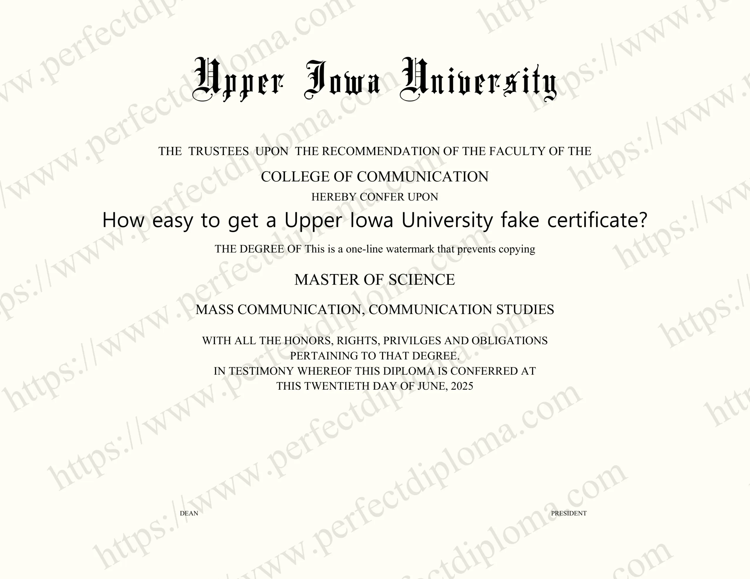 How easy to get a Upper Iowa University fake certificate?