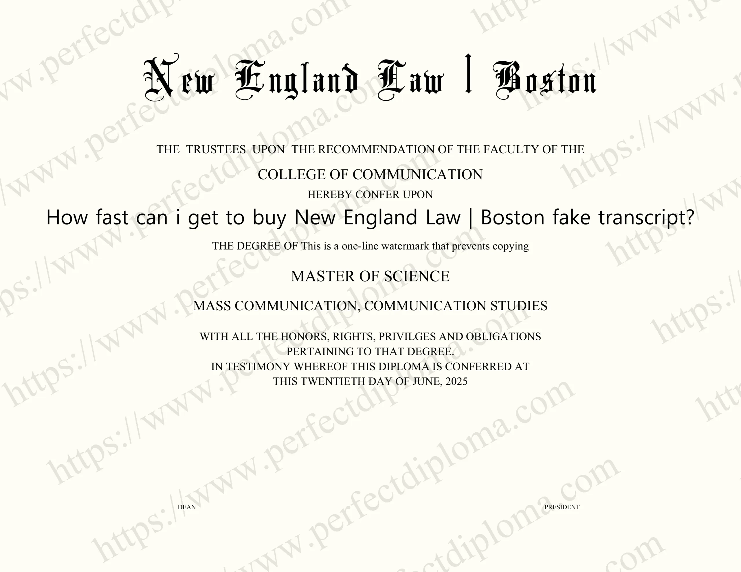 How fast can i get to buy New England Law | Boston fake transcript?