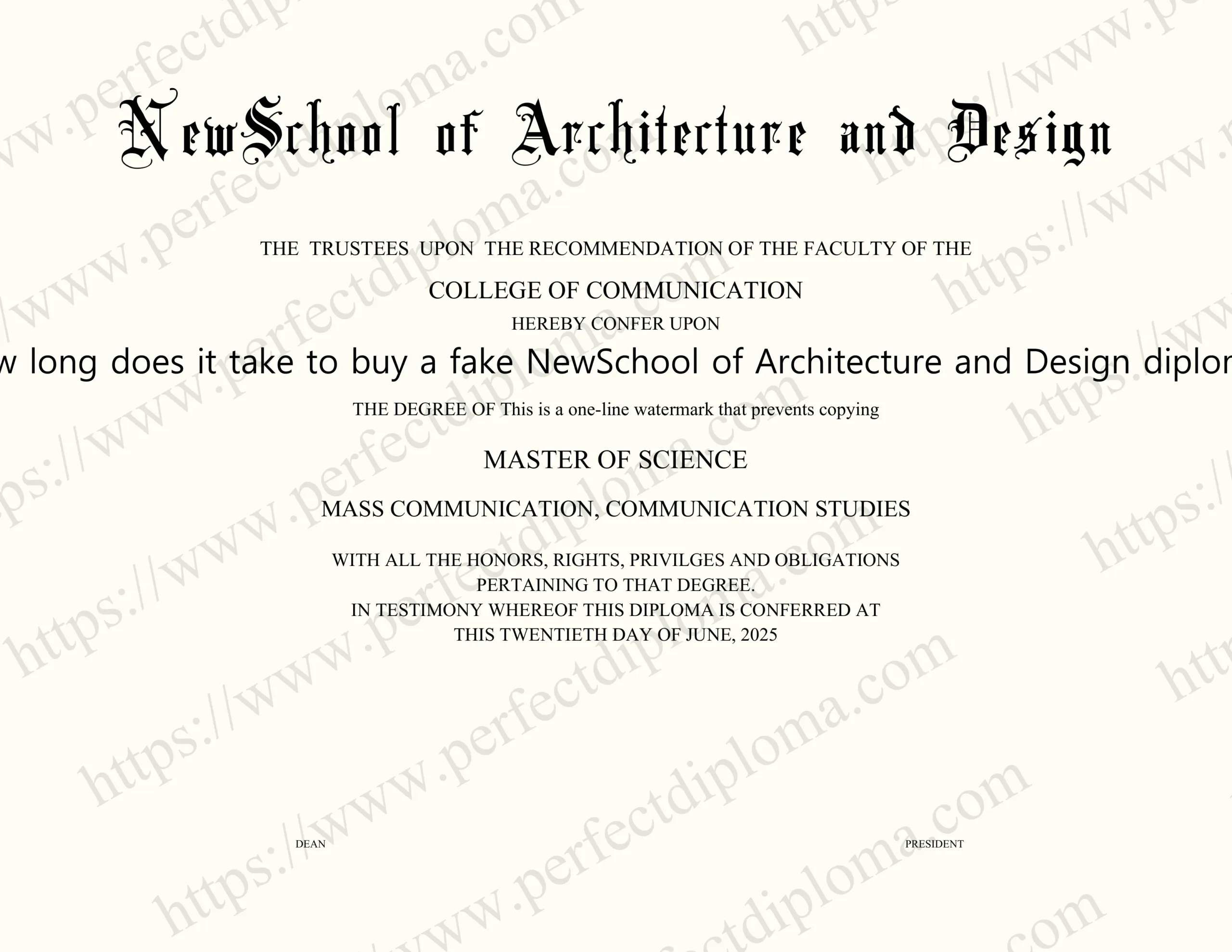 How long does it take to buy a fake NewSchool of Architecture and Design diploma?