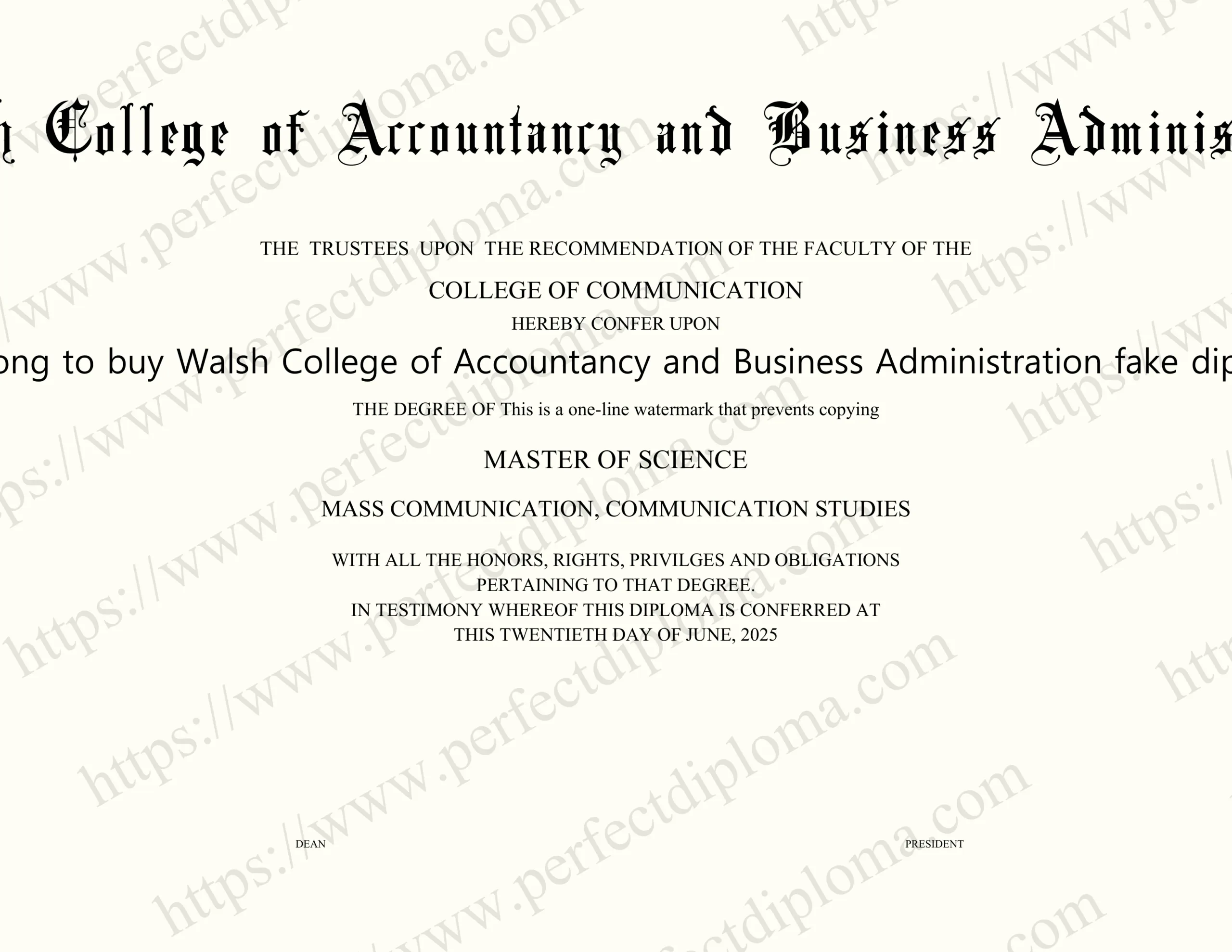 How long to buy Walsh College of Accountancy and Business Administration fake diploma?