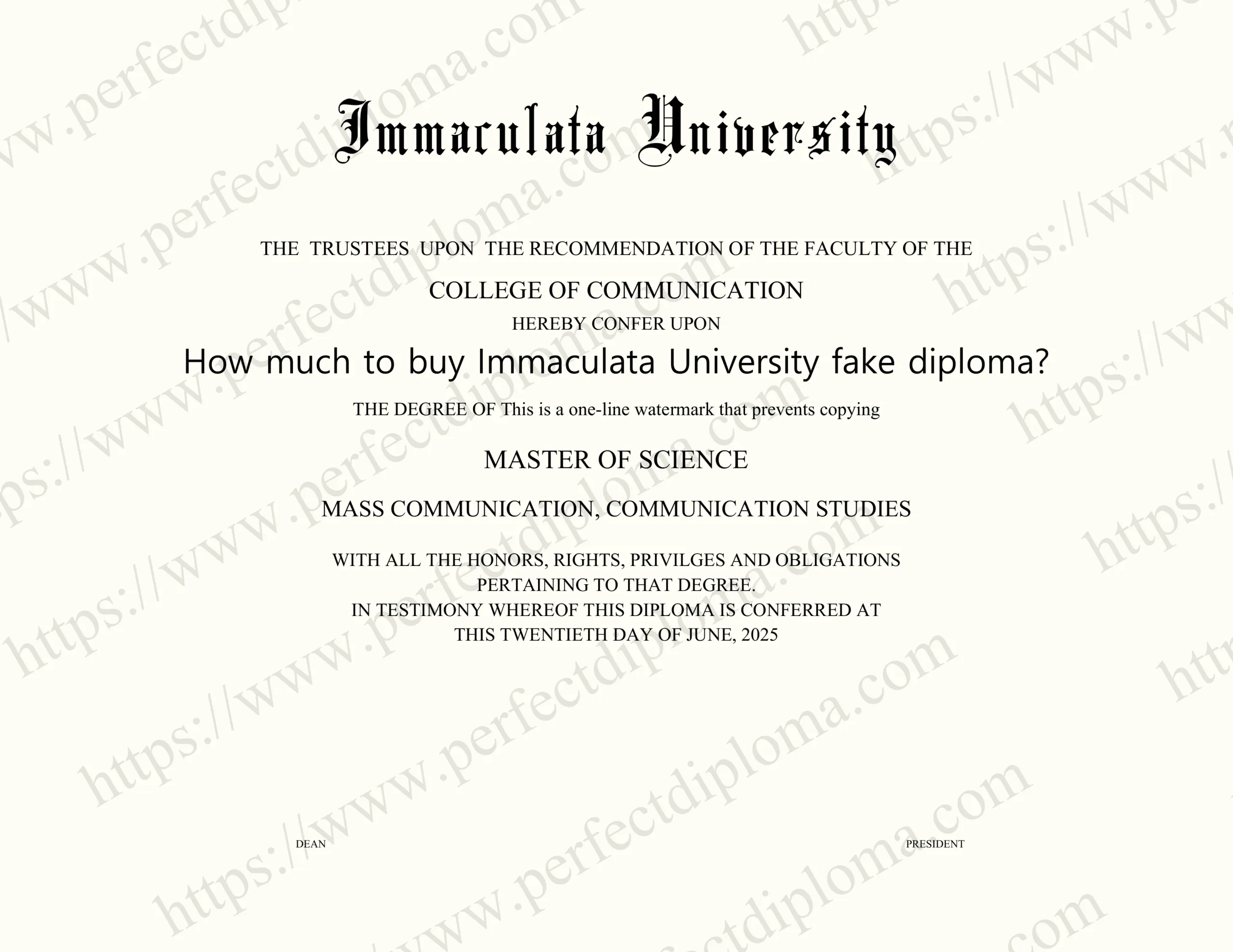 How much to buy Immaculata University fake diploma?
