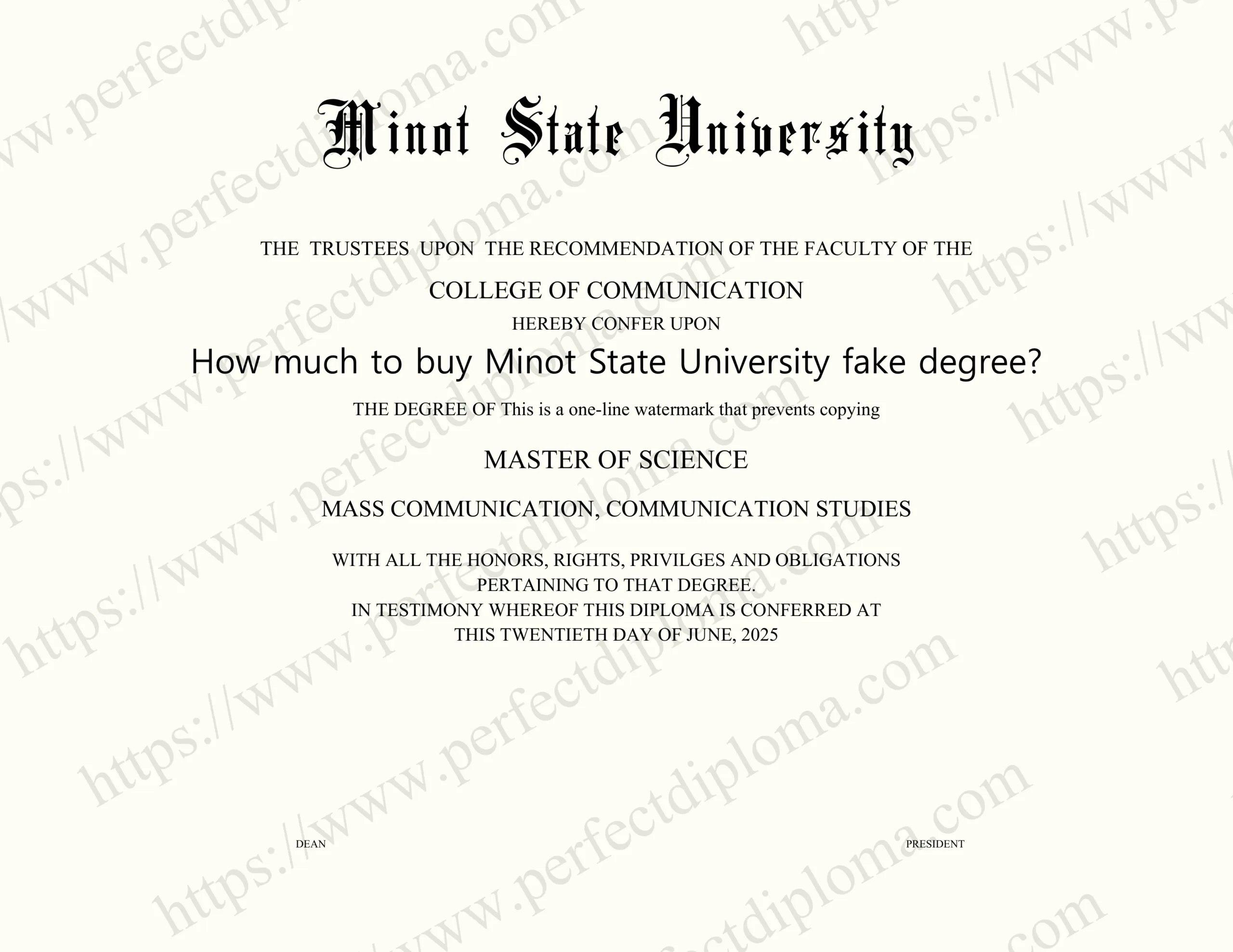 How much to buy Minot State University fake degree?