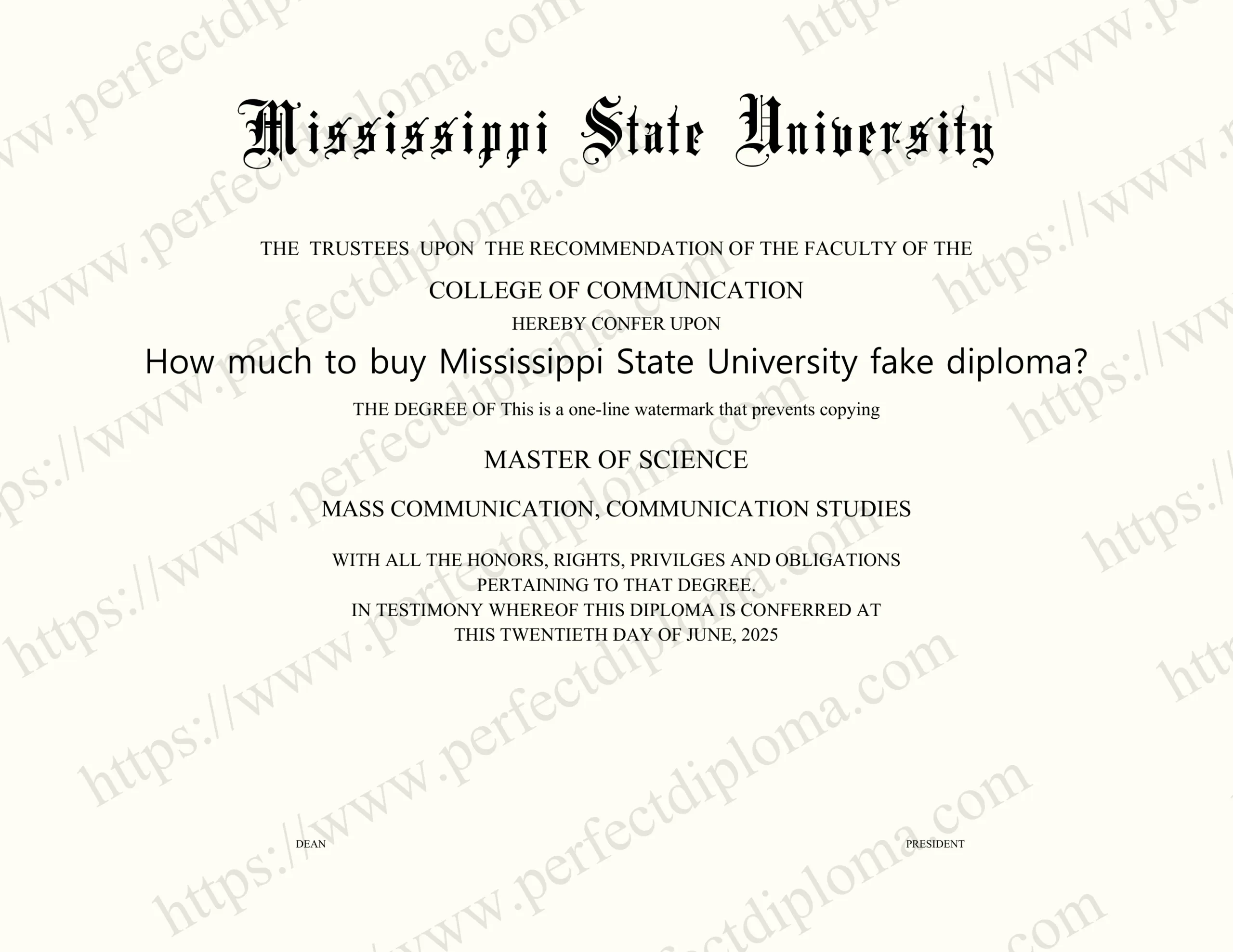 How much to buy Mississippi State University fake diploma?