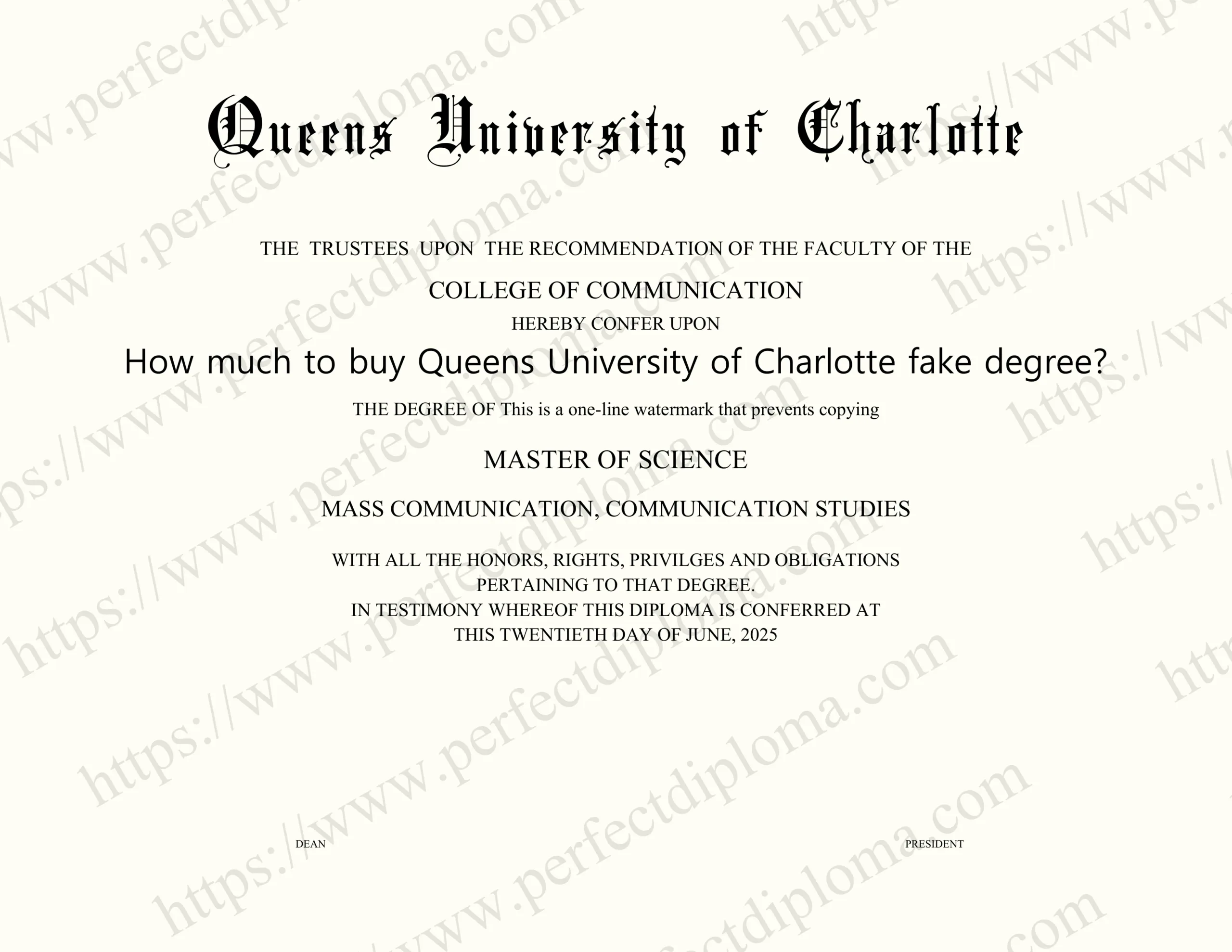 How much to buy Queens University of Charlotte fake degree?