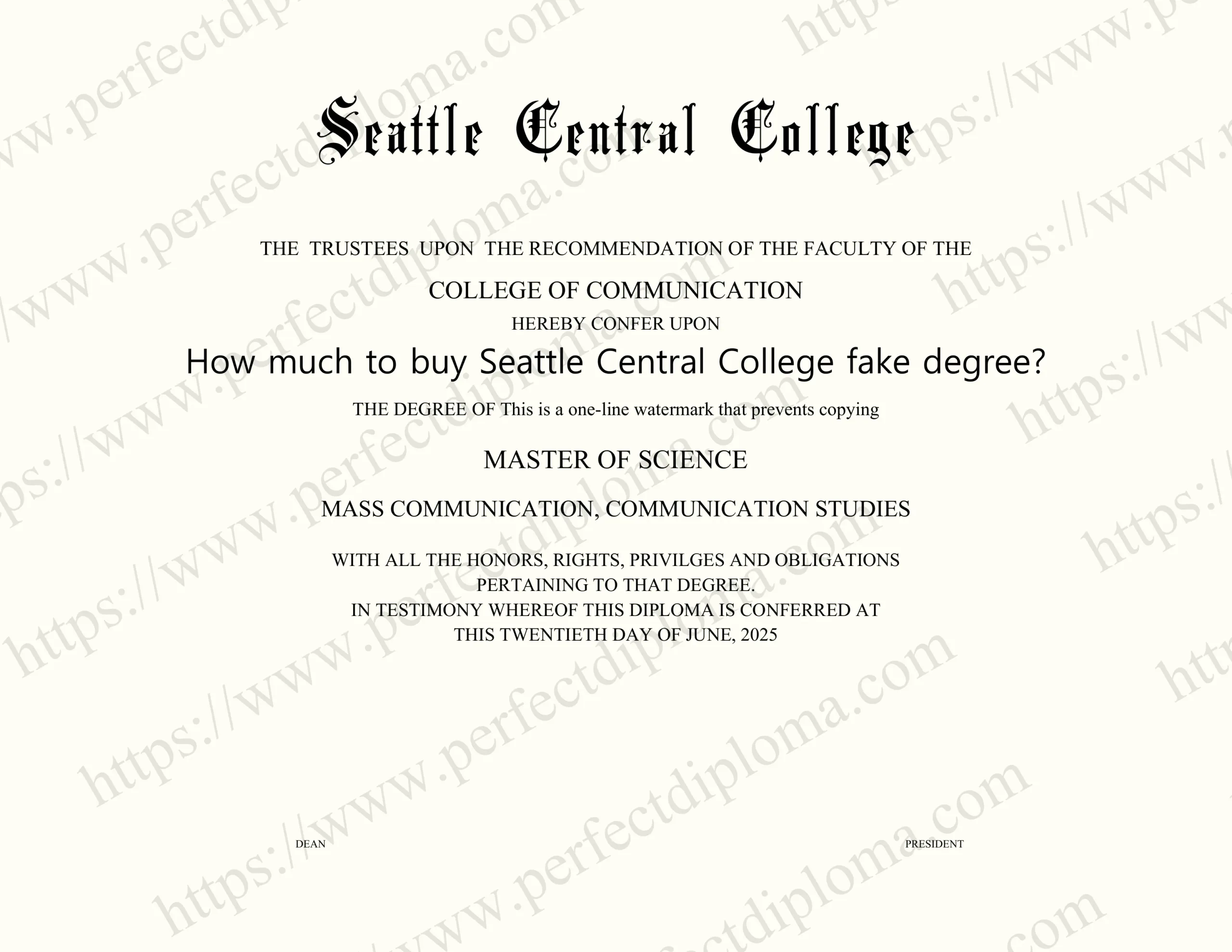 How much to buy Seattle Central College fake degree?