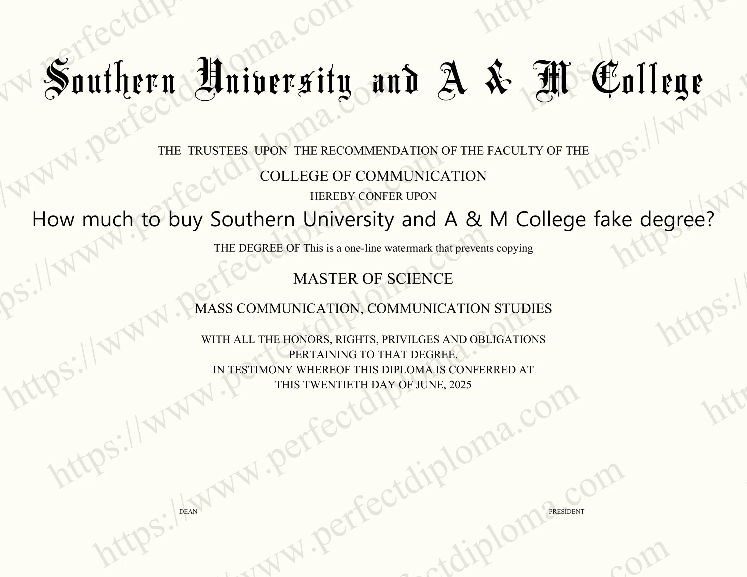How much to buy Southern University and A & M College fake degree?