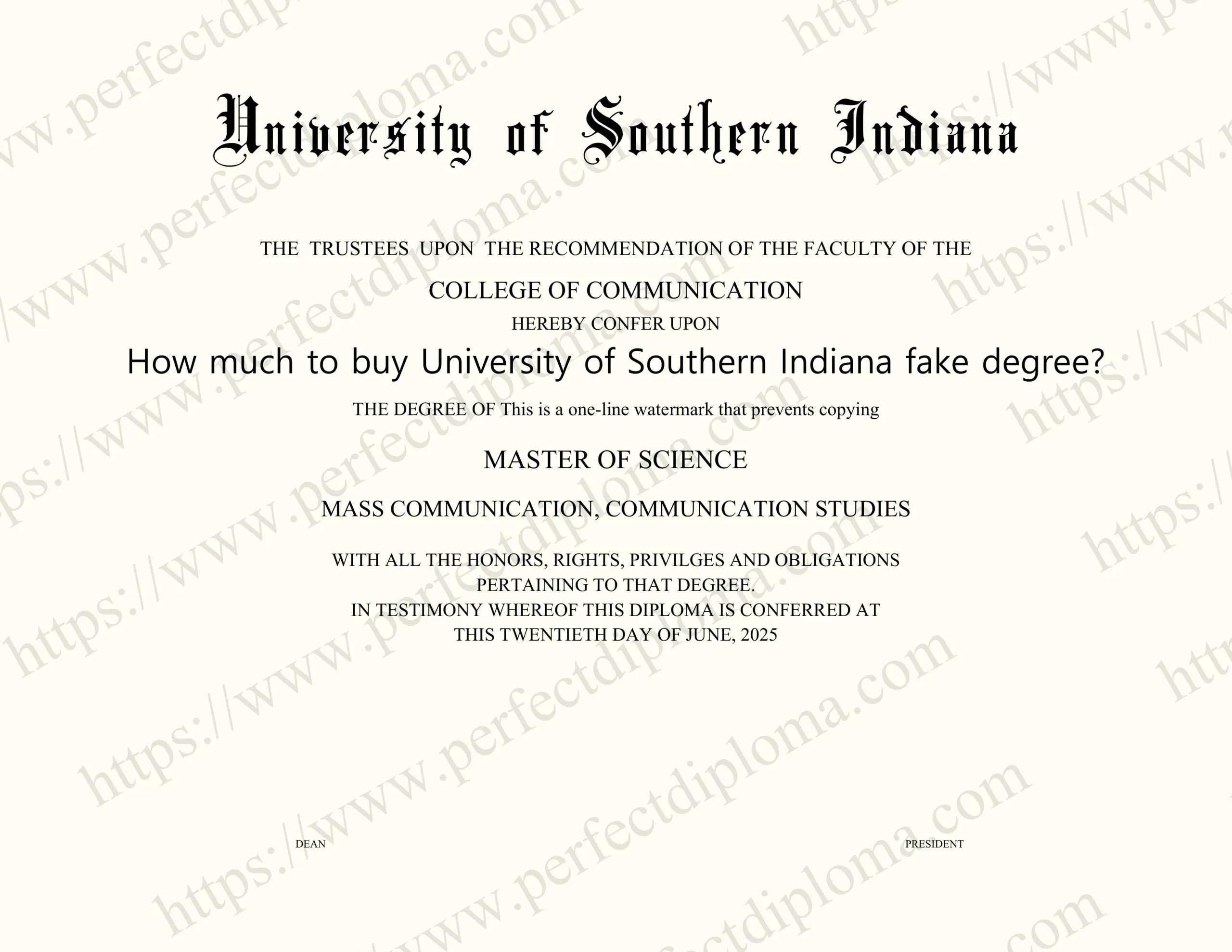 How much to buy University of Southern Indiana fake degree?
