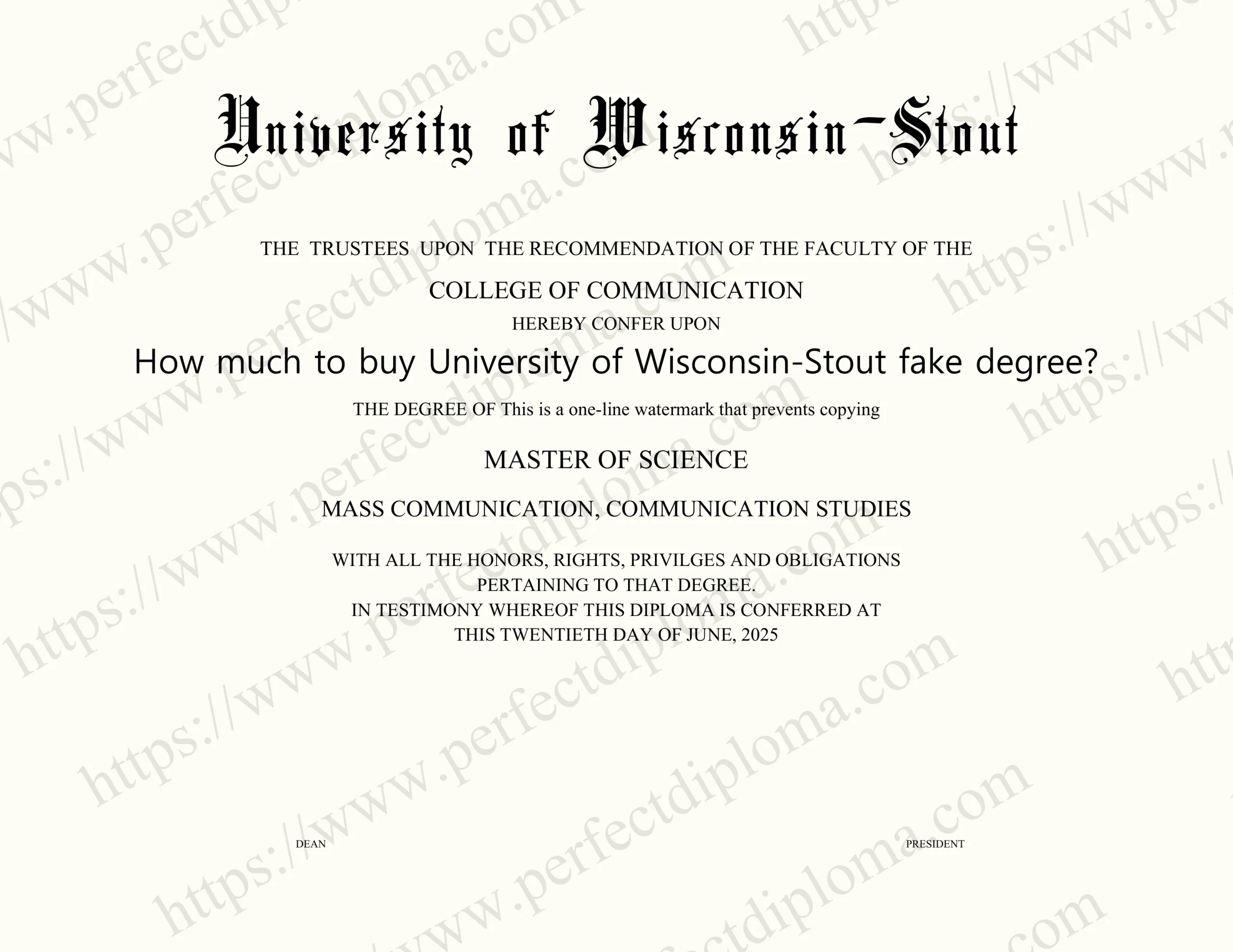 How much to buy University of Wisconsin-Stout fake degree?