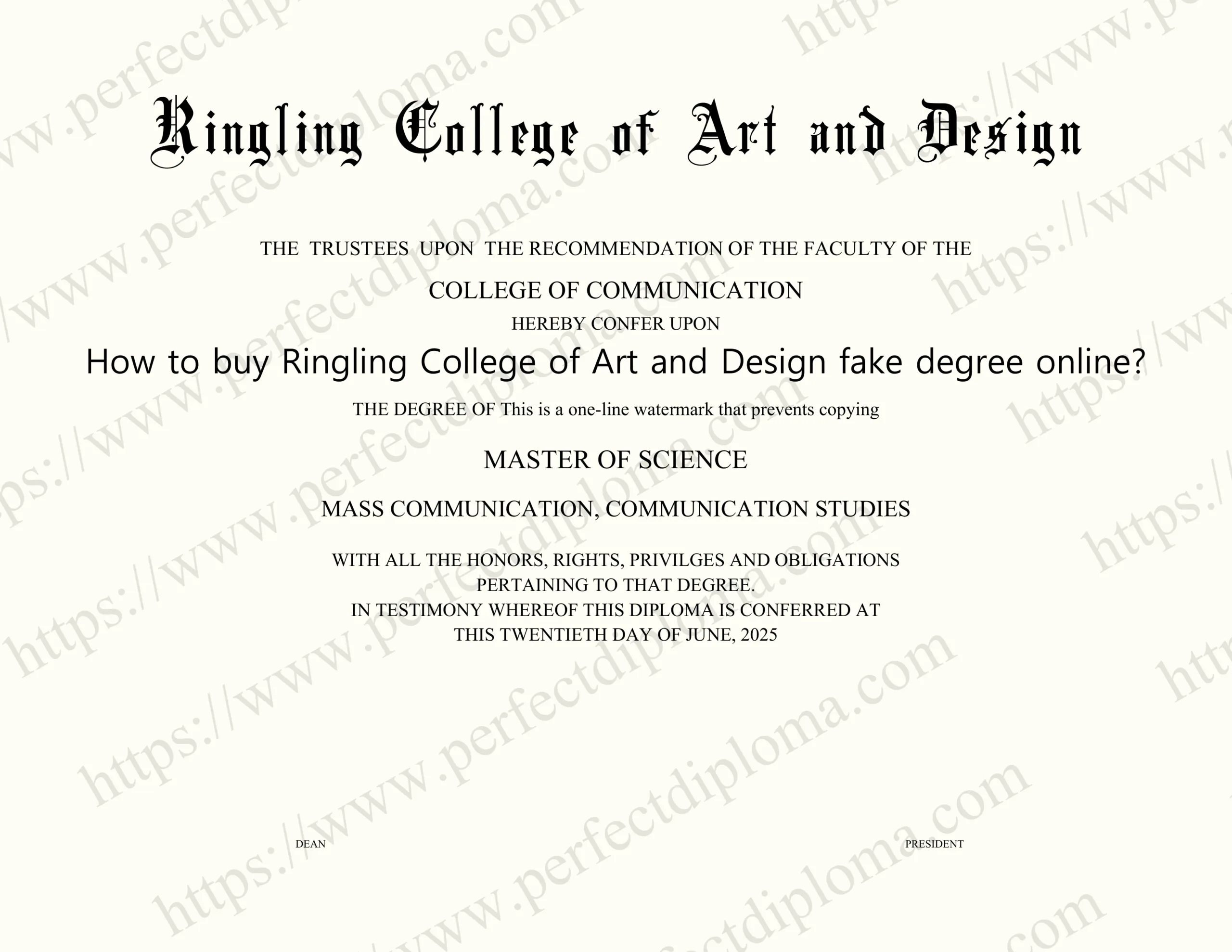 How to buy Ringling College of Art and Design fake degree online?