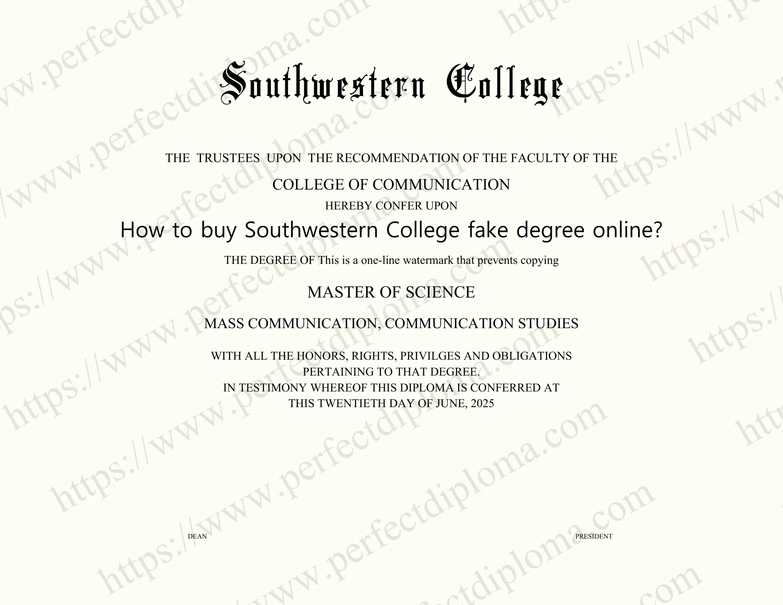 How to buy Southwestern College fake degree online?