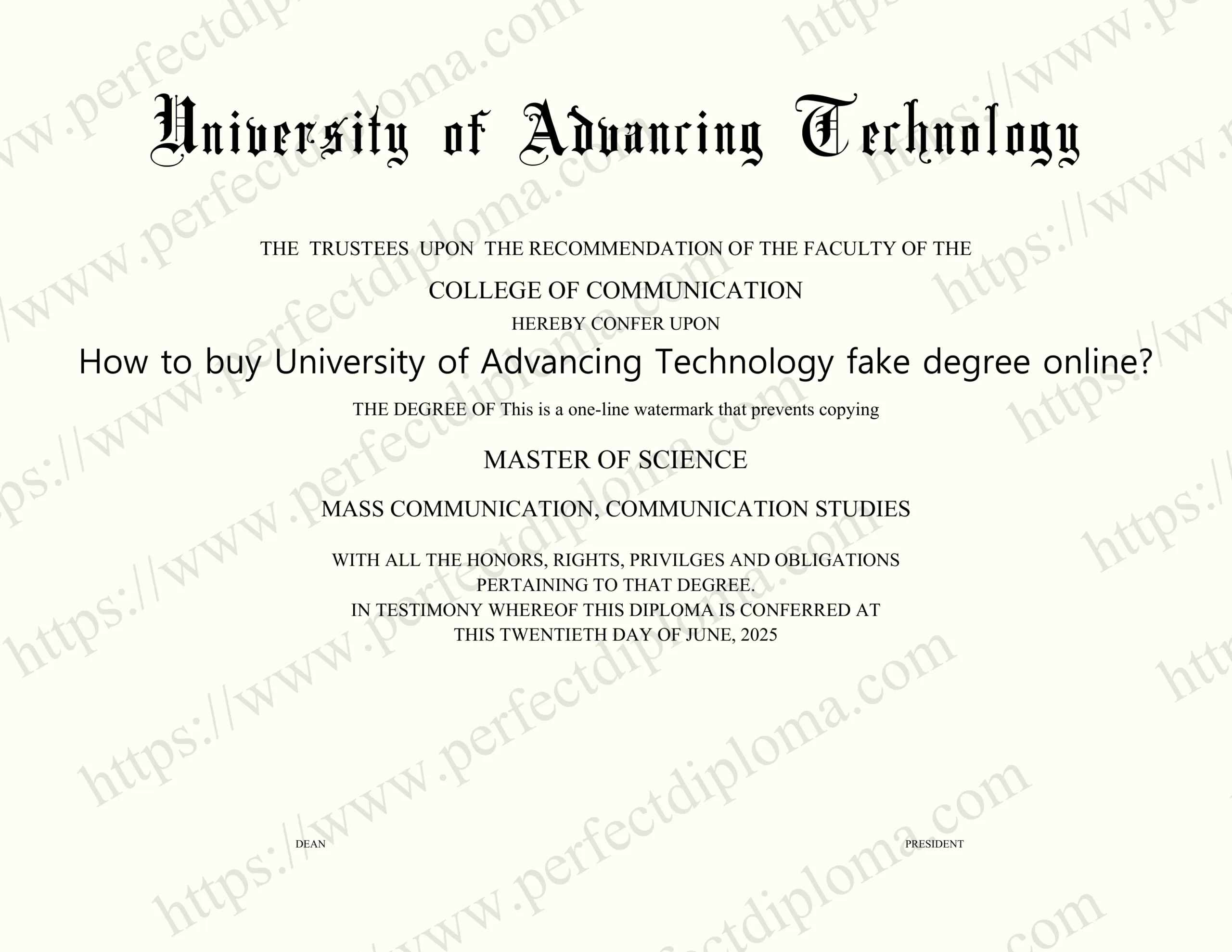 How to buy University of Advancing Technology fake degree online?