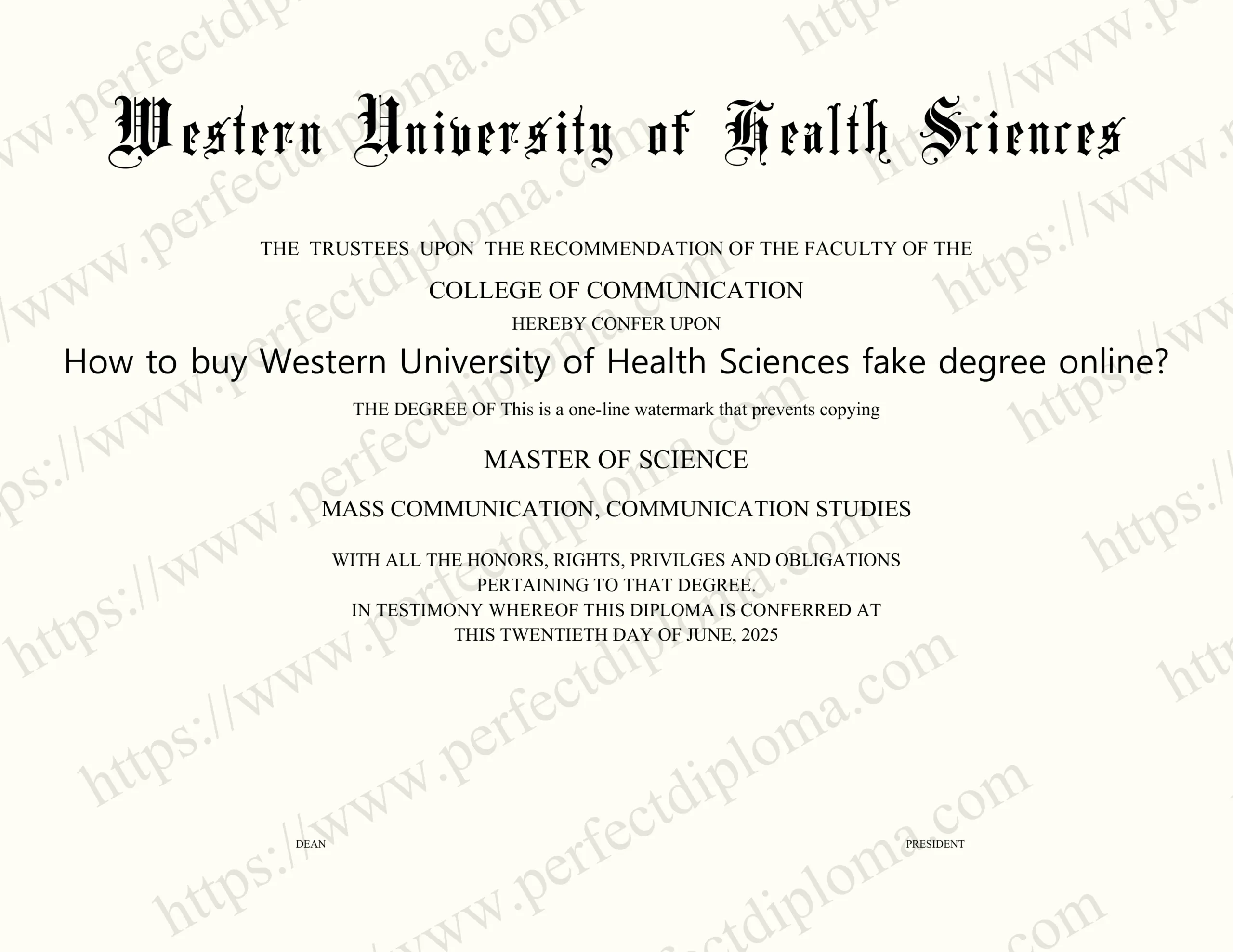 How to buy Western University of Health Sciences fake degree online?