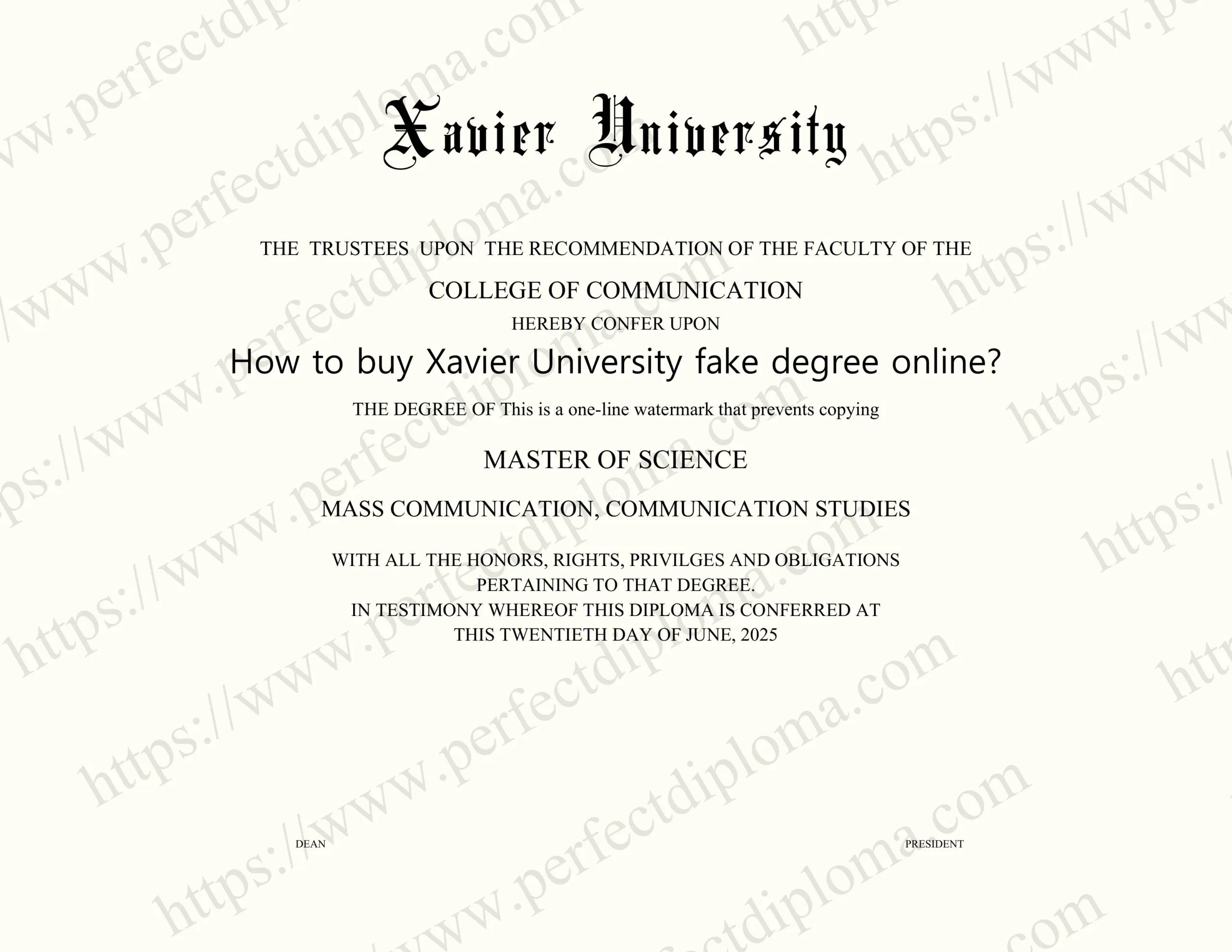 How to buy Xavier University fake degree online?