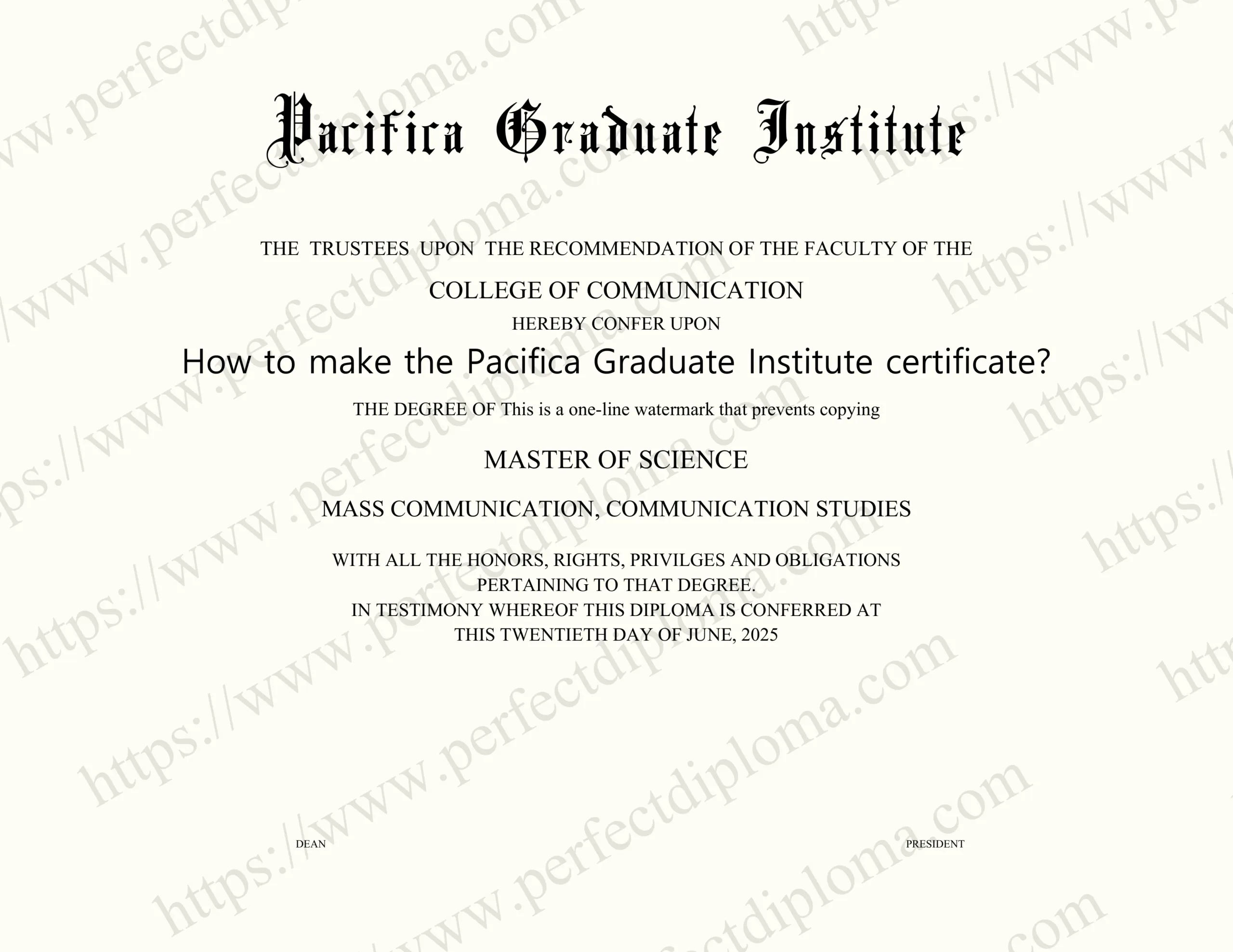 How to make the Pacifica Graduate Institute certificate?