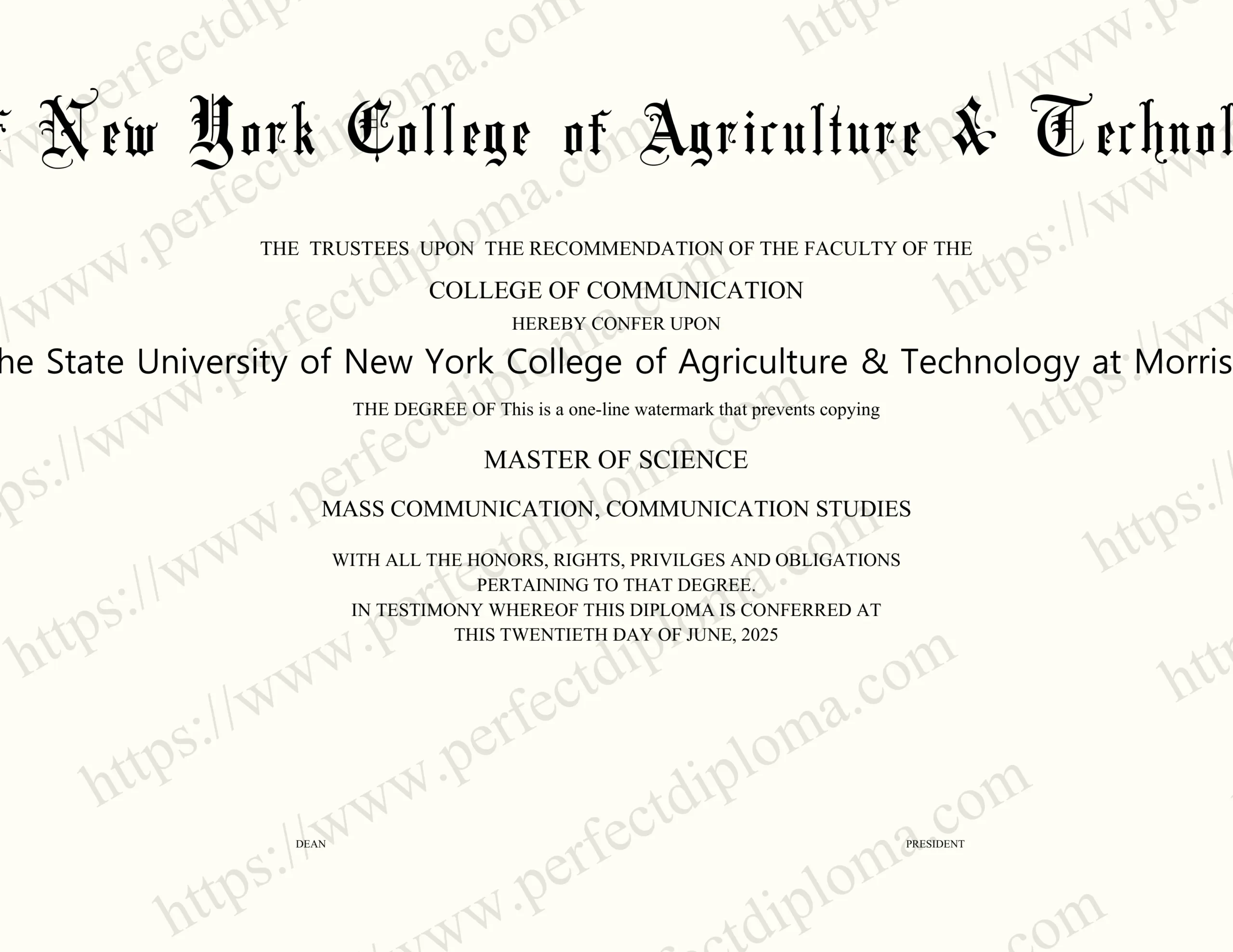 How to make the State University of New York College of Agriculture & Technology at Morrisville certificate?