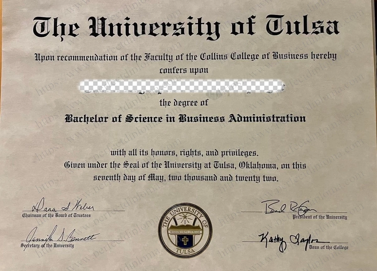 How to make the The University of Tulsa certificate?