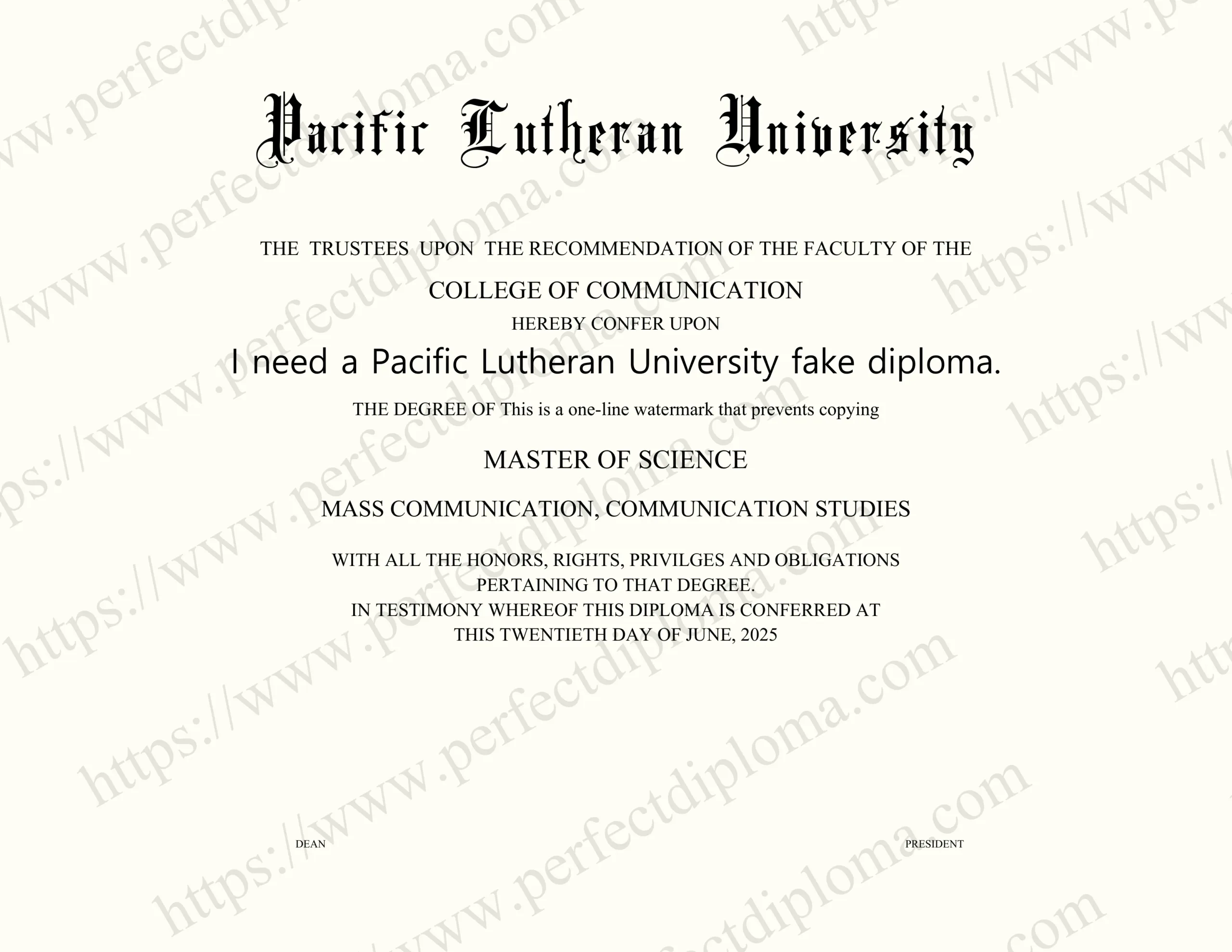 I need a Pacific Lutheran University fake diploma.