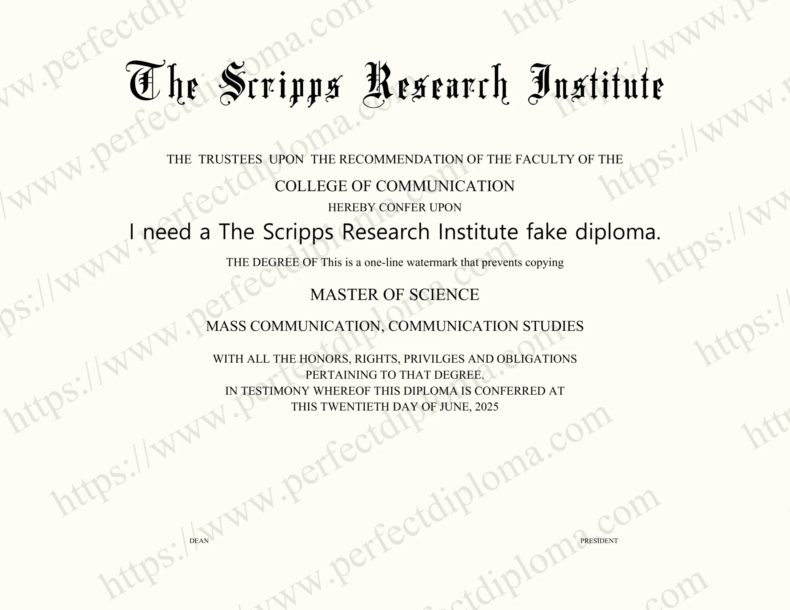 I need a The Scripps Research Institute fake diploma.