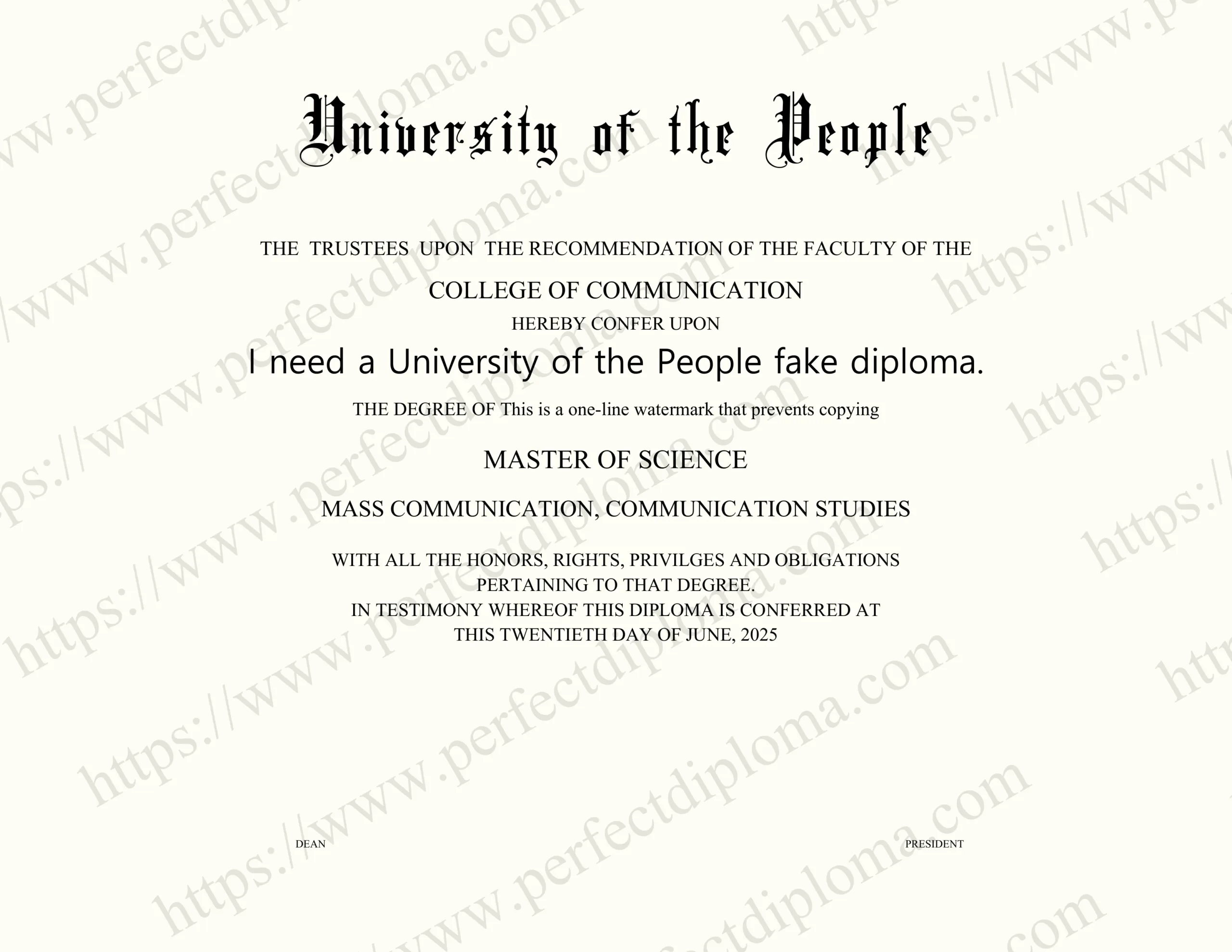 I need a University of the People fake diploma.