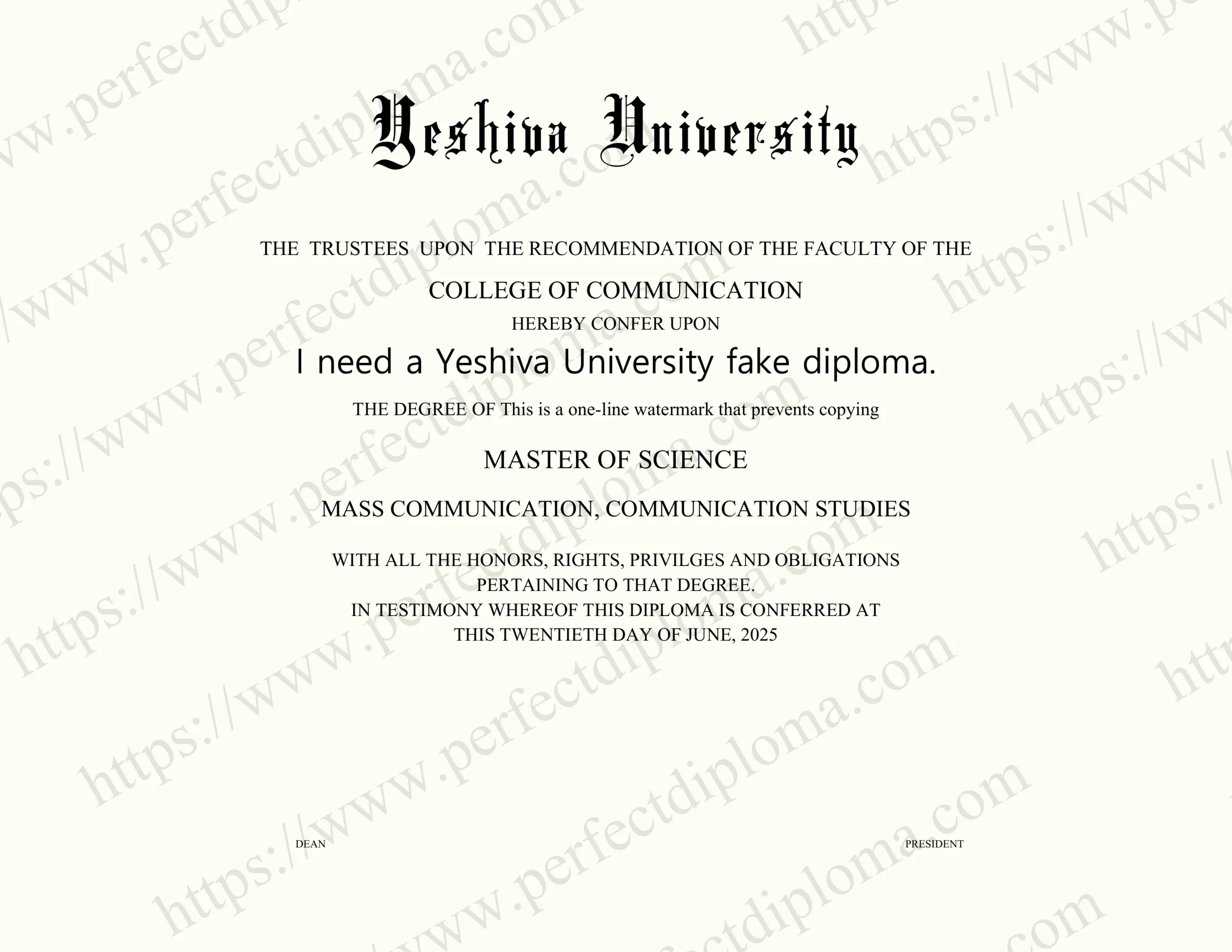 I need a Yeshiva University fake diploma.